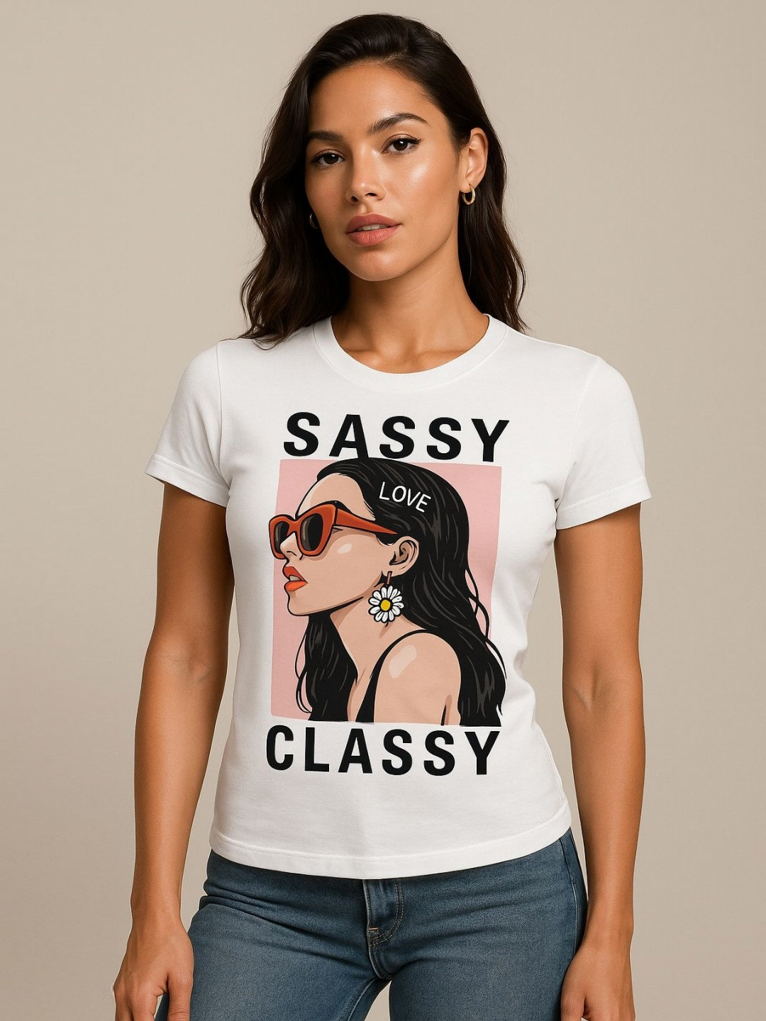 Anikmart Women Dri-FIT Graphic Printed Round Neck Cotton T-shirt