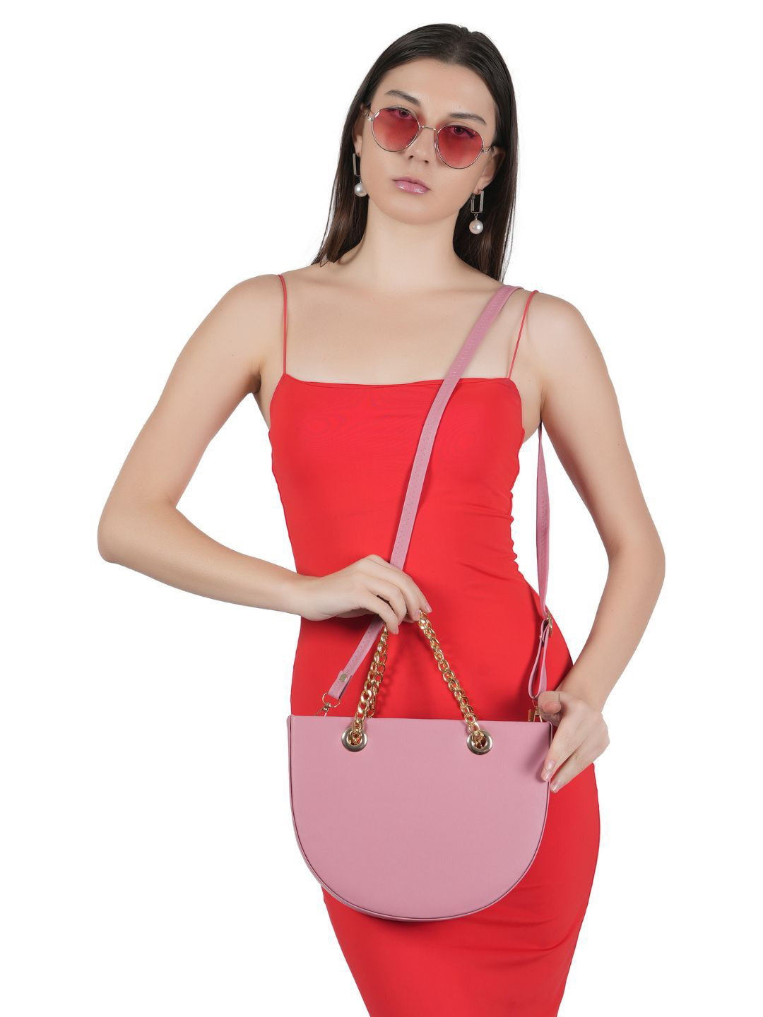 Flingo Half Moon Versatile Leather Handheld Bag