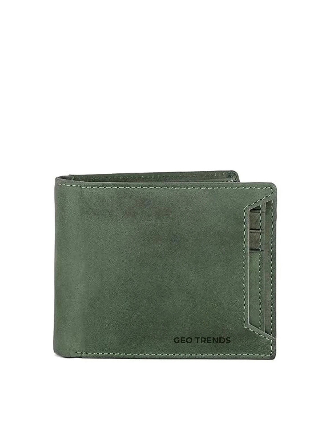 GEO TRENDS Men Solid Leather Two Fold Wallet