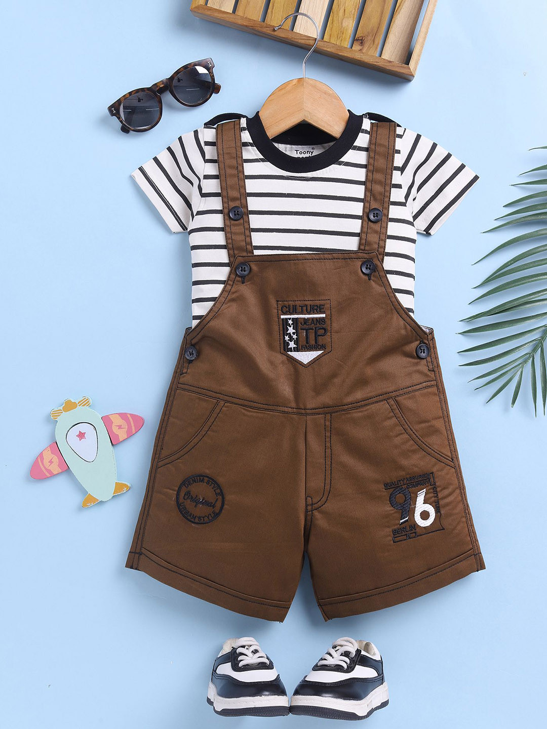 Toonyport Infants Printed Cotton Dungarees