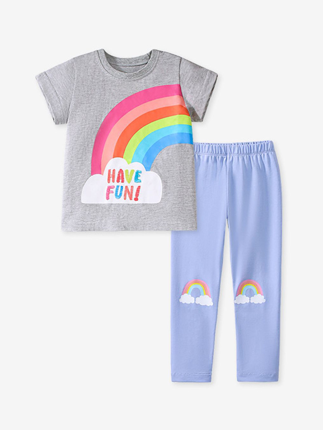 YK Printed T-Shirt & Leggings Clothing Set