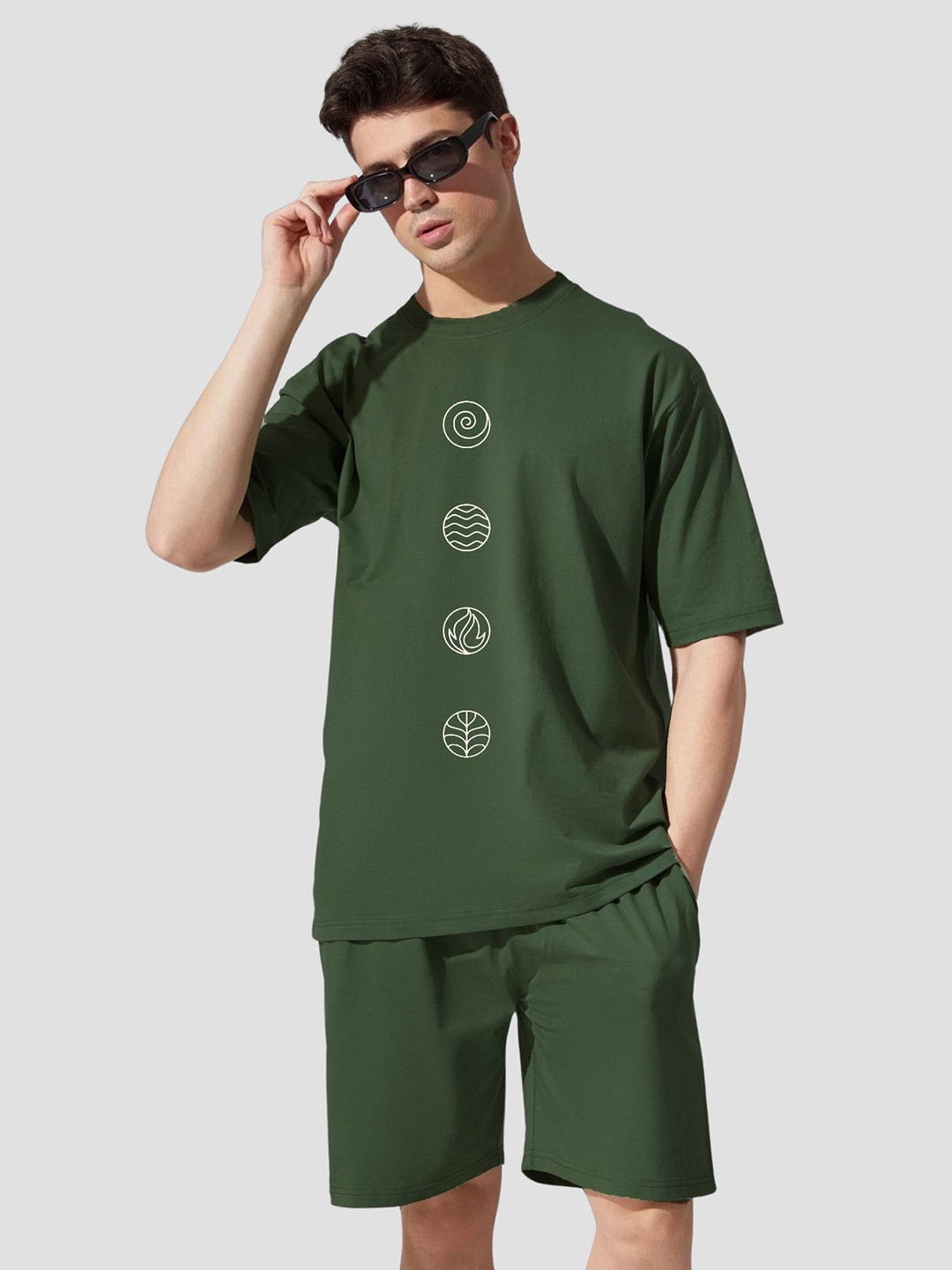 UpClothing Printed Oversized Fit T-Shirt With Shorts Co-Ords