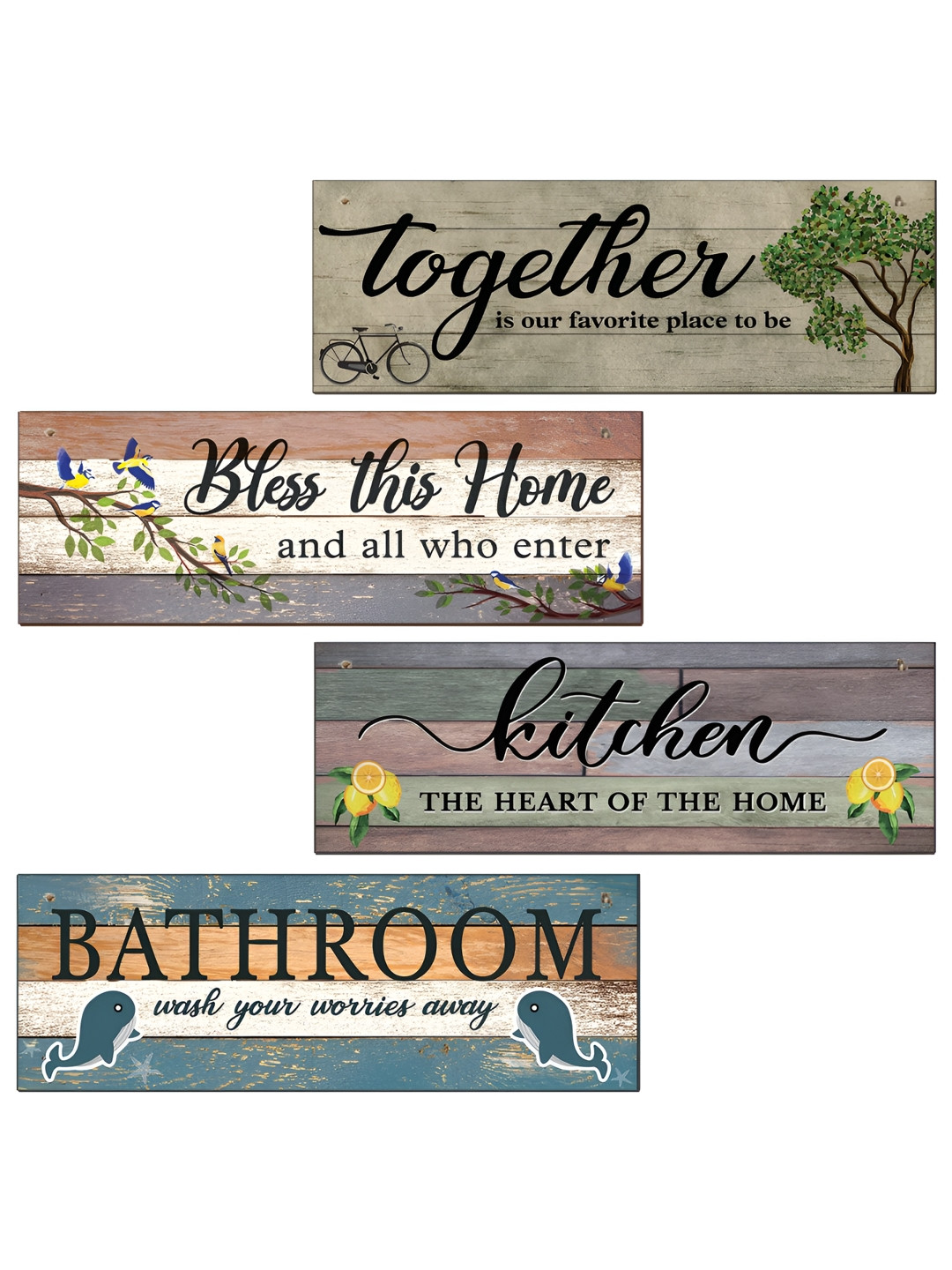 Chaka Chaundh Wall Sign Palques Decor Wood Matte Hanging Hall Wall Hangings-4In