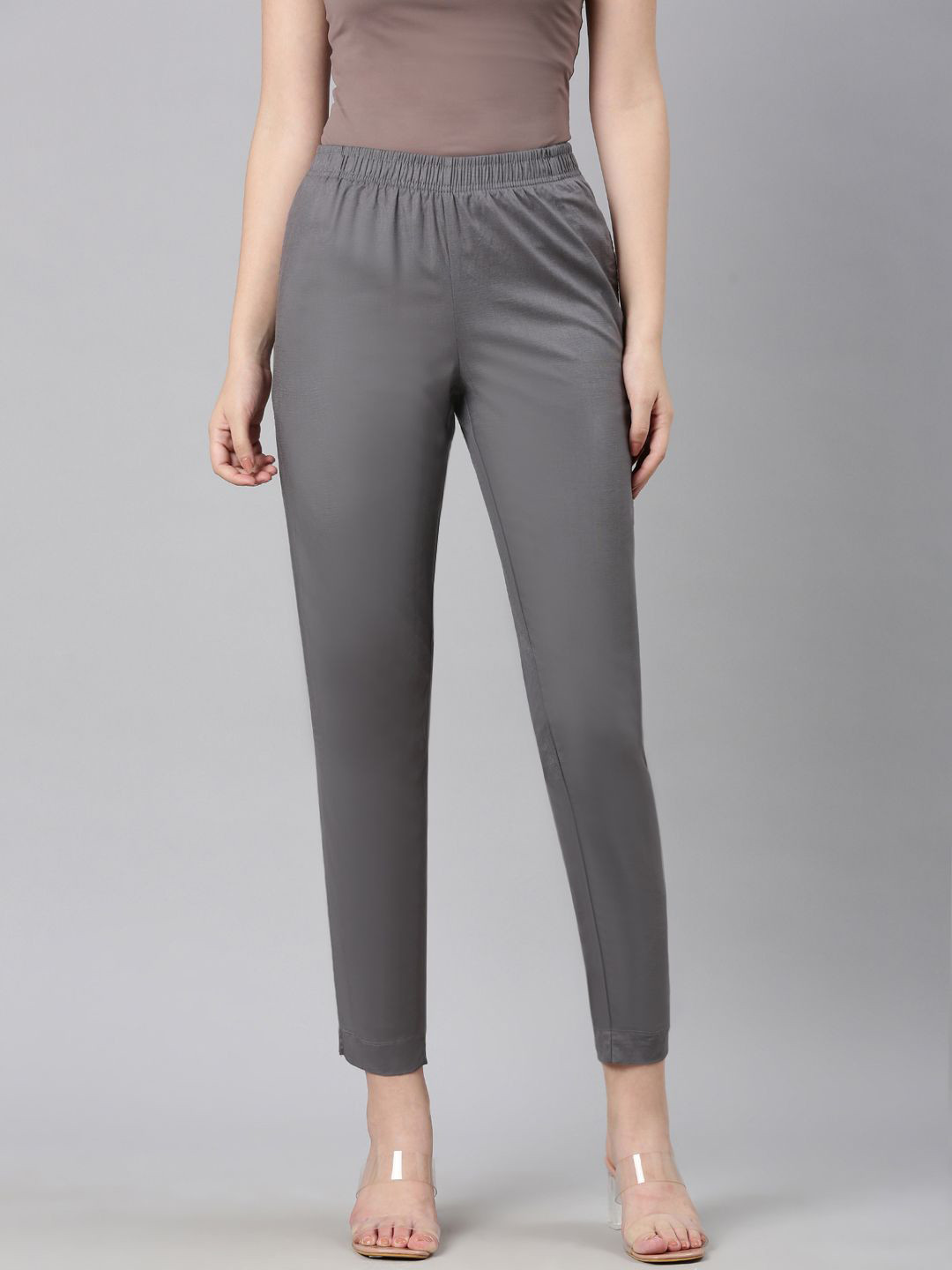 TWIN BIRDS Women Solid Straight Fit Flexi Kurti Trouser