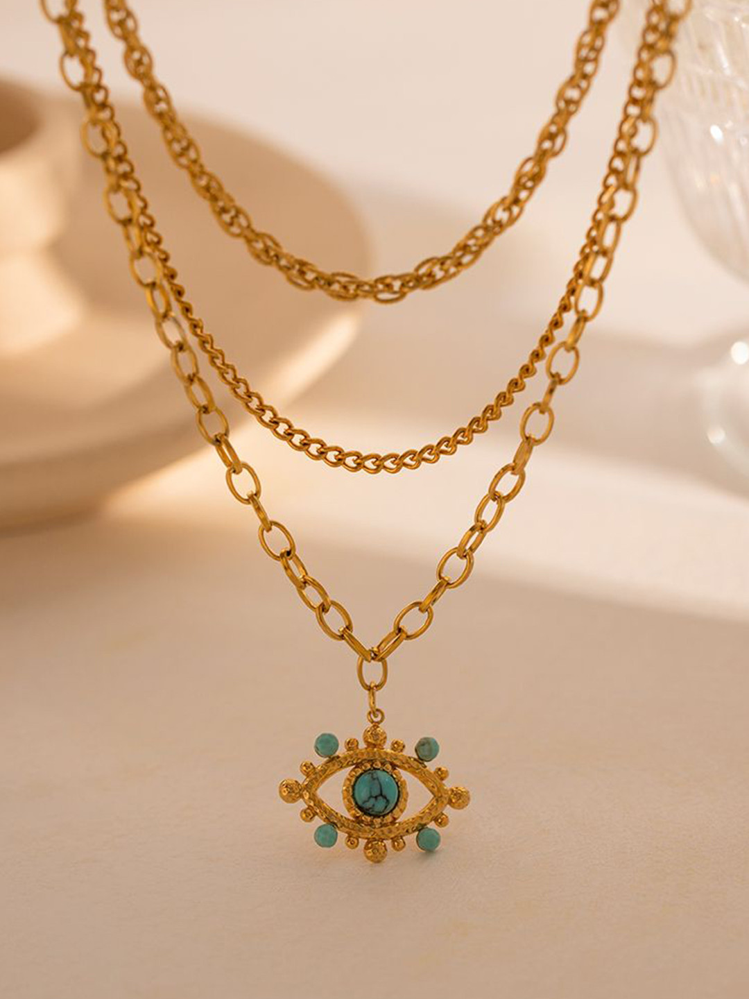 Aiza 18KT Gold Plated Mystic Eye Layered Necklace
