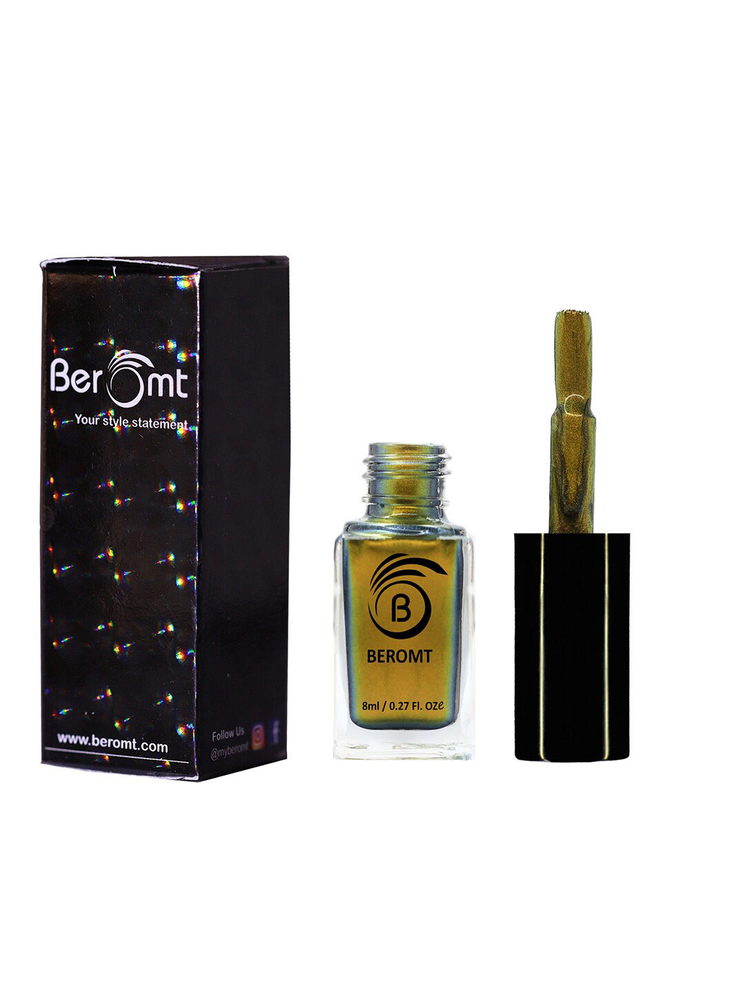BEROMT Chrome Prismatic Nail Polish 10 ml - Molten Gold 6007
