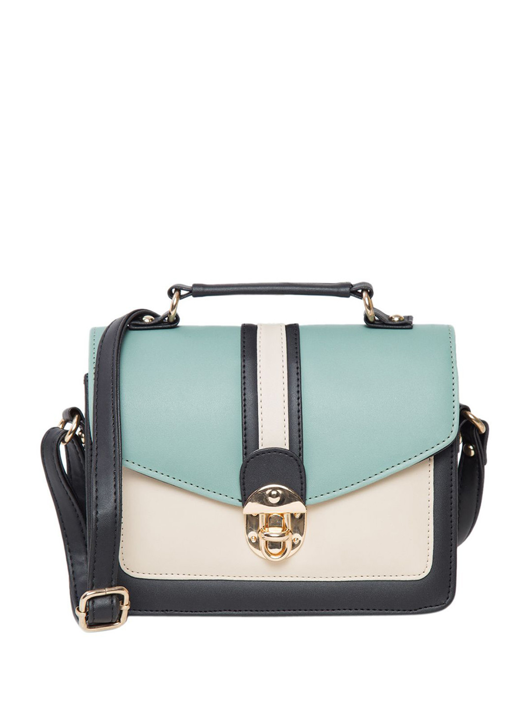 ADISA PU Colourblocked Structured Sling Bag