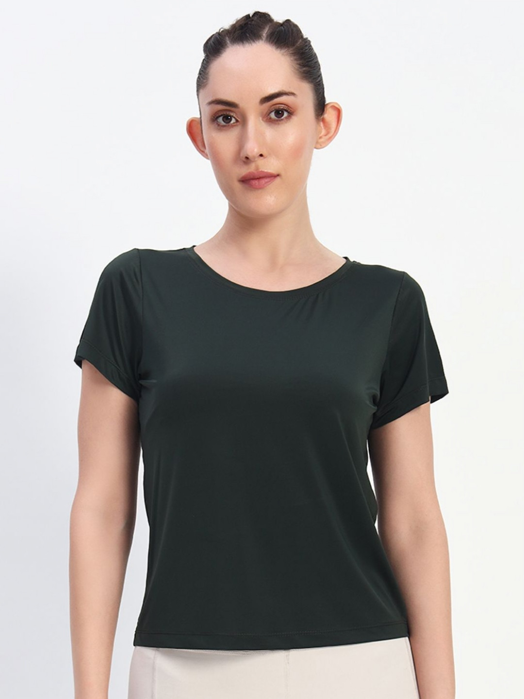 CLOTHWIK COLLECTION Women Solid Round Neck T-shirt