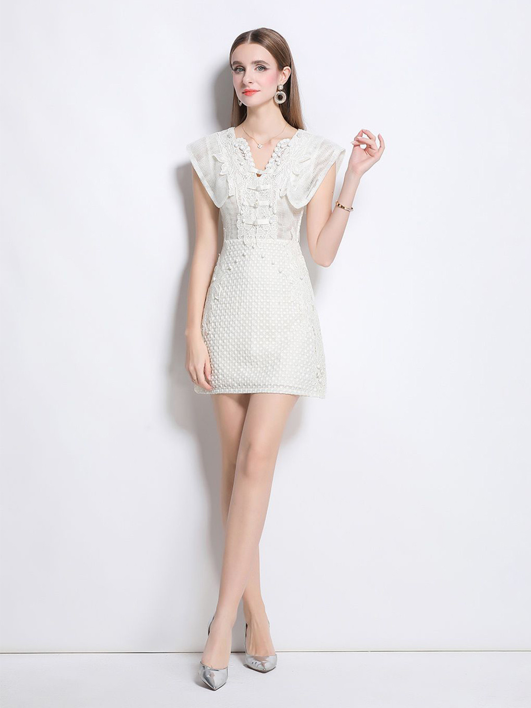 JC Collection Cap Sleeves Sheath Mini Dress