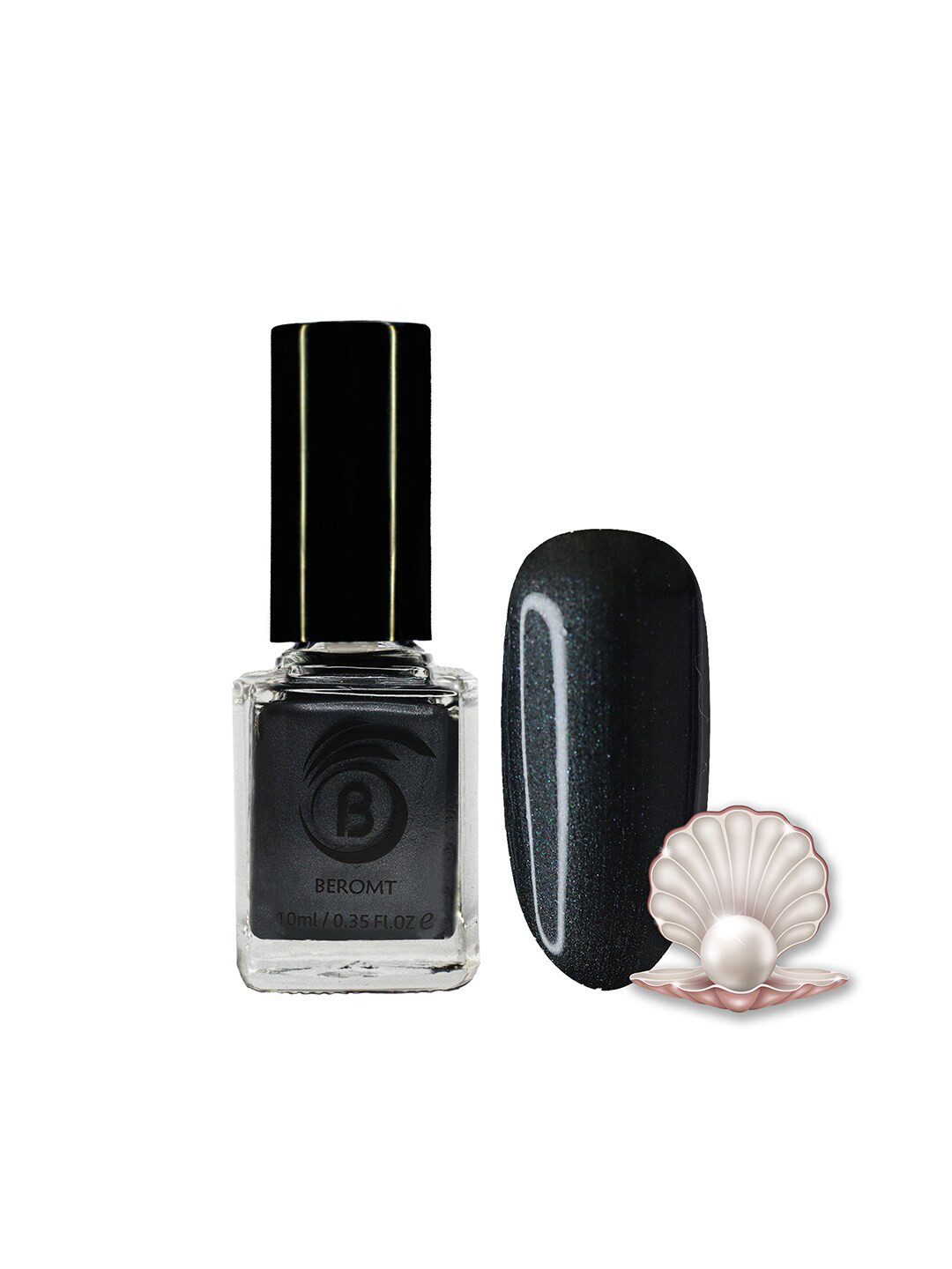 BEROMT Pearl Finish High Shine Fast Dry Nail Polish 10 ml - Black 806