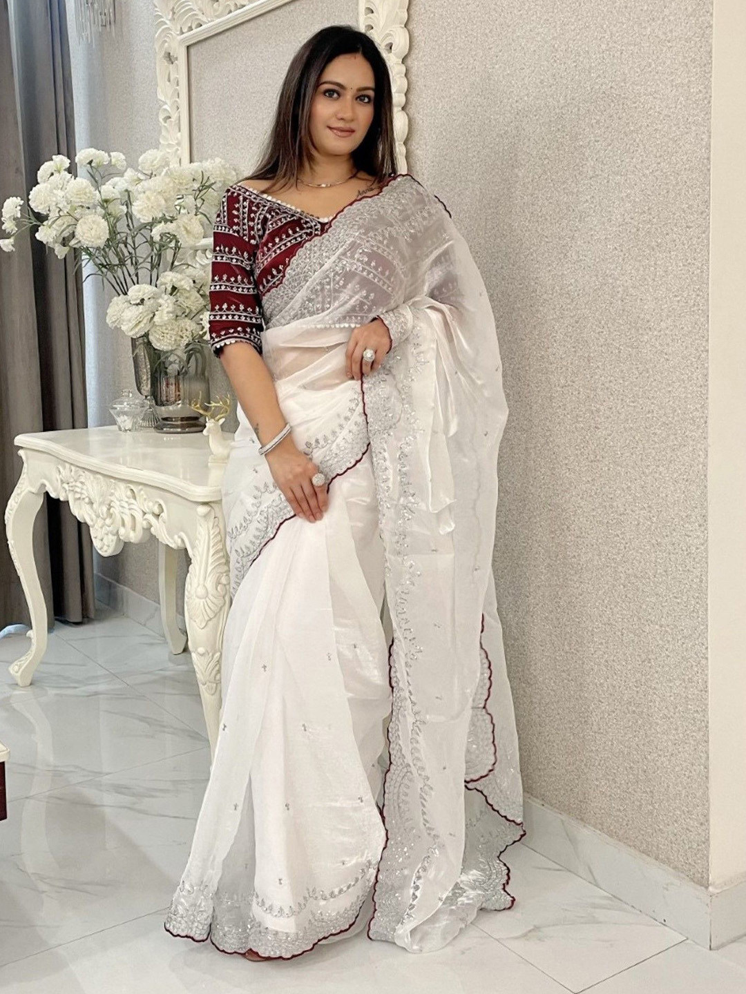 Mitera  Jimmychoo Silk Embroidery Work Saree