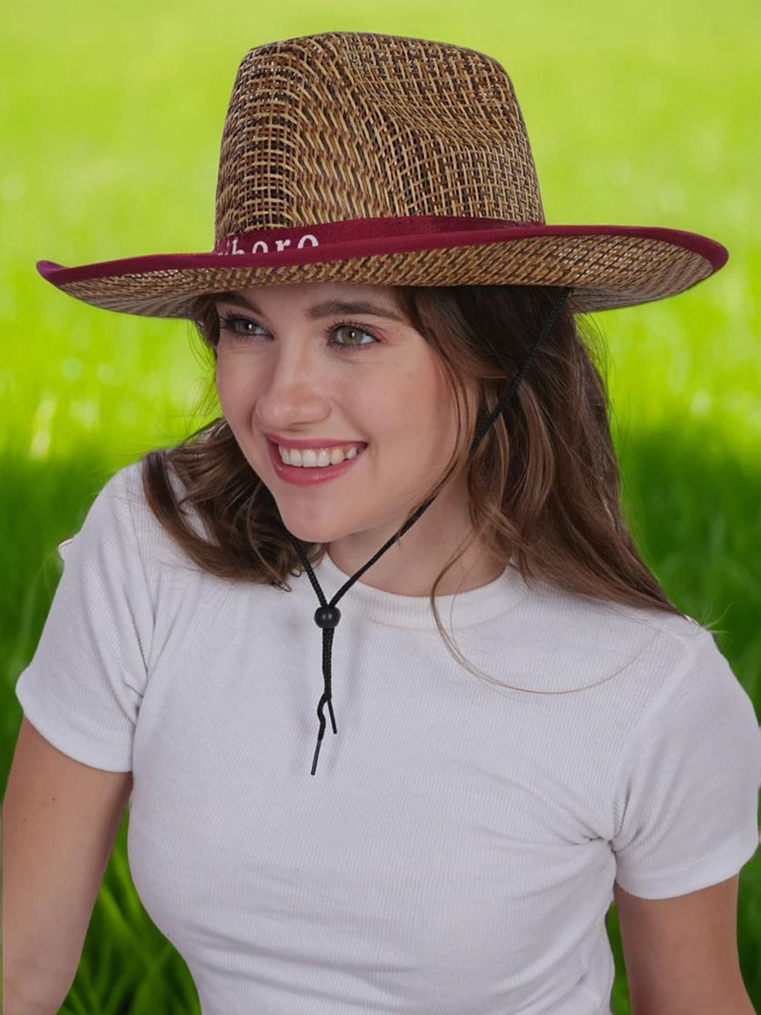 TEEMOODS Women Maroon Self Design Fedora Hat