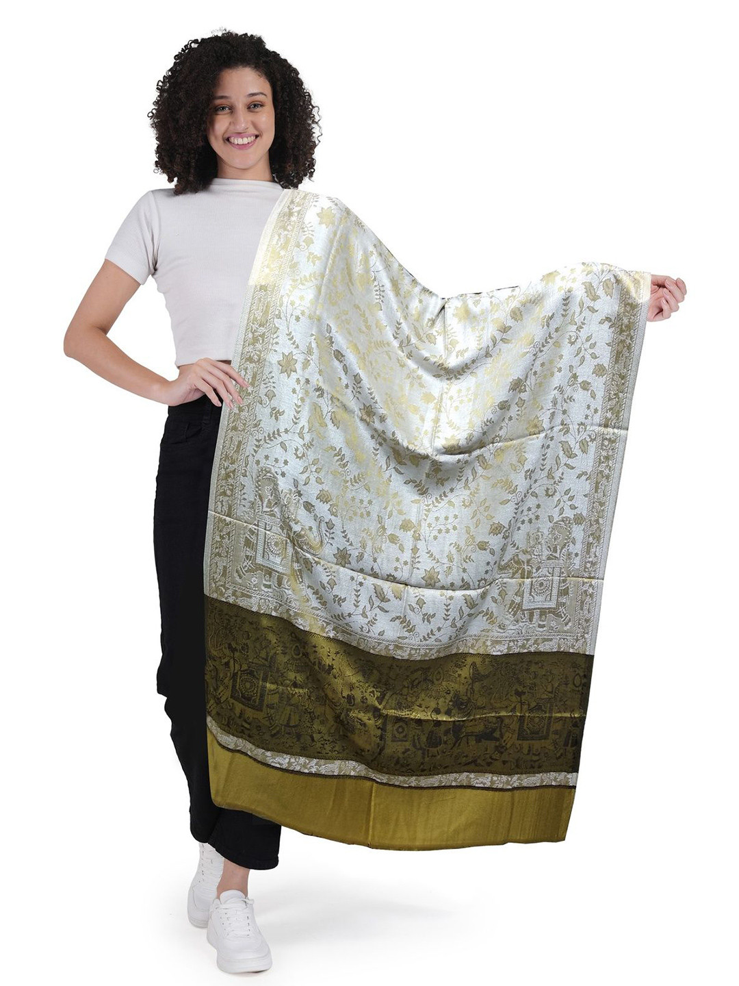 Manra Women Woven Design Stole