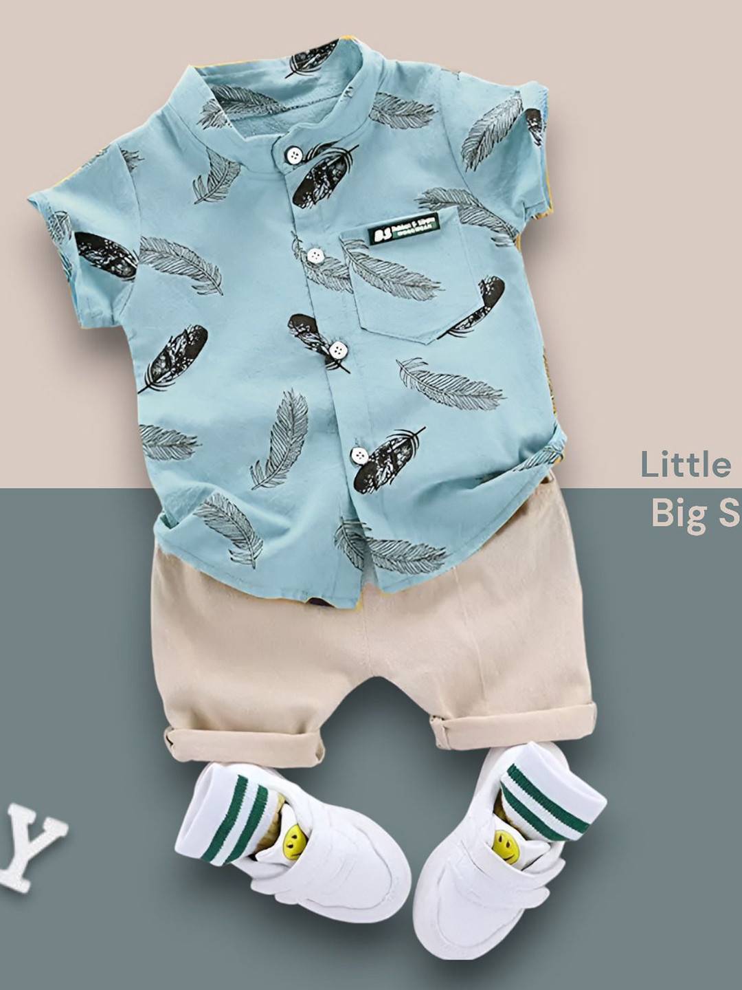 Woxaa Kids Printed Short Sleeves Shirt With Shorts