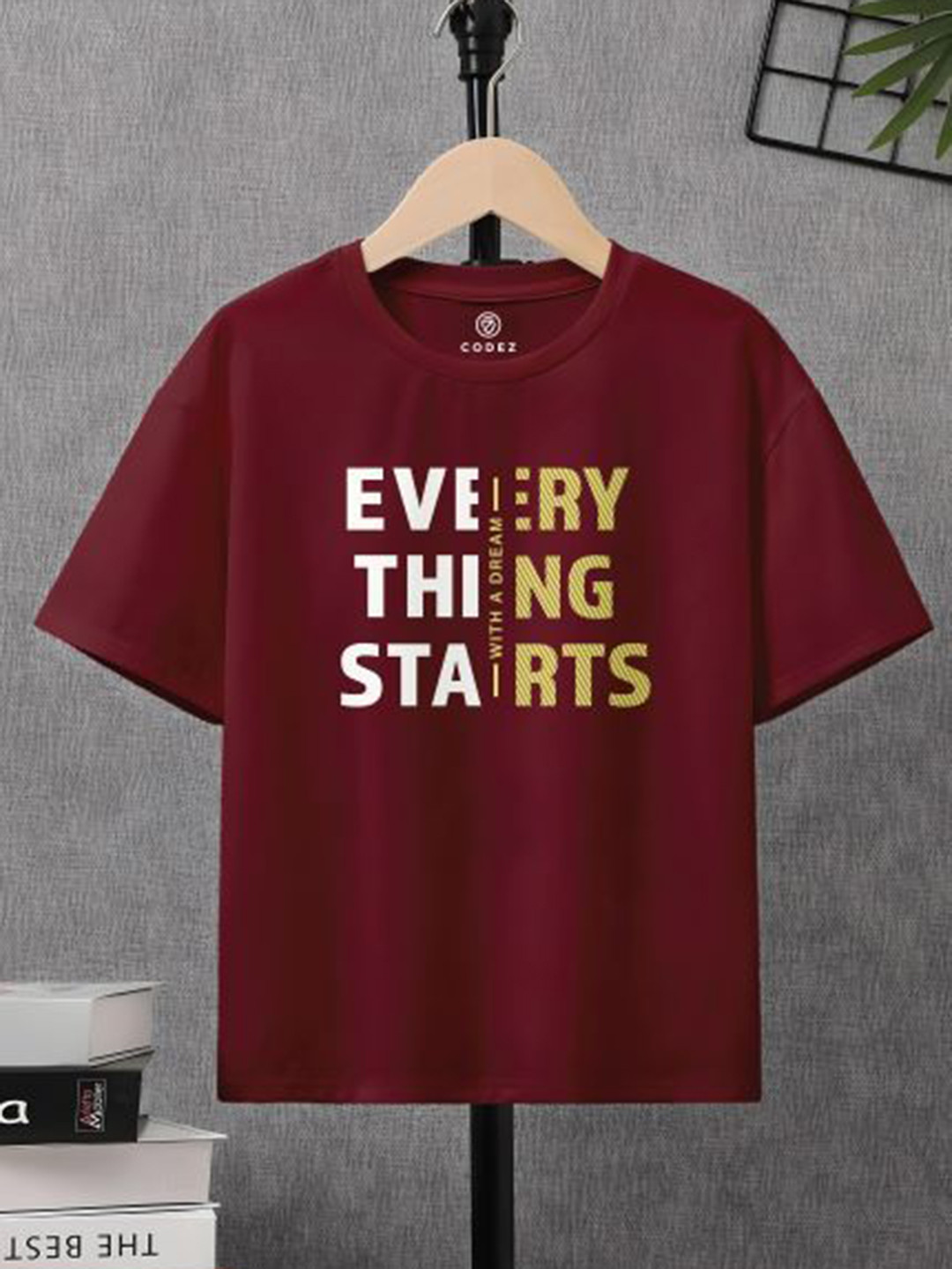 CODEZ Boys Typographic Printed Round Neck Cotton T-shirt