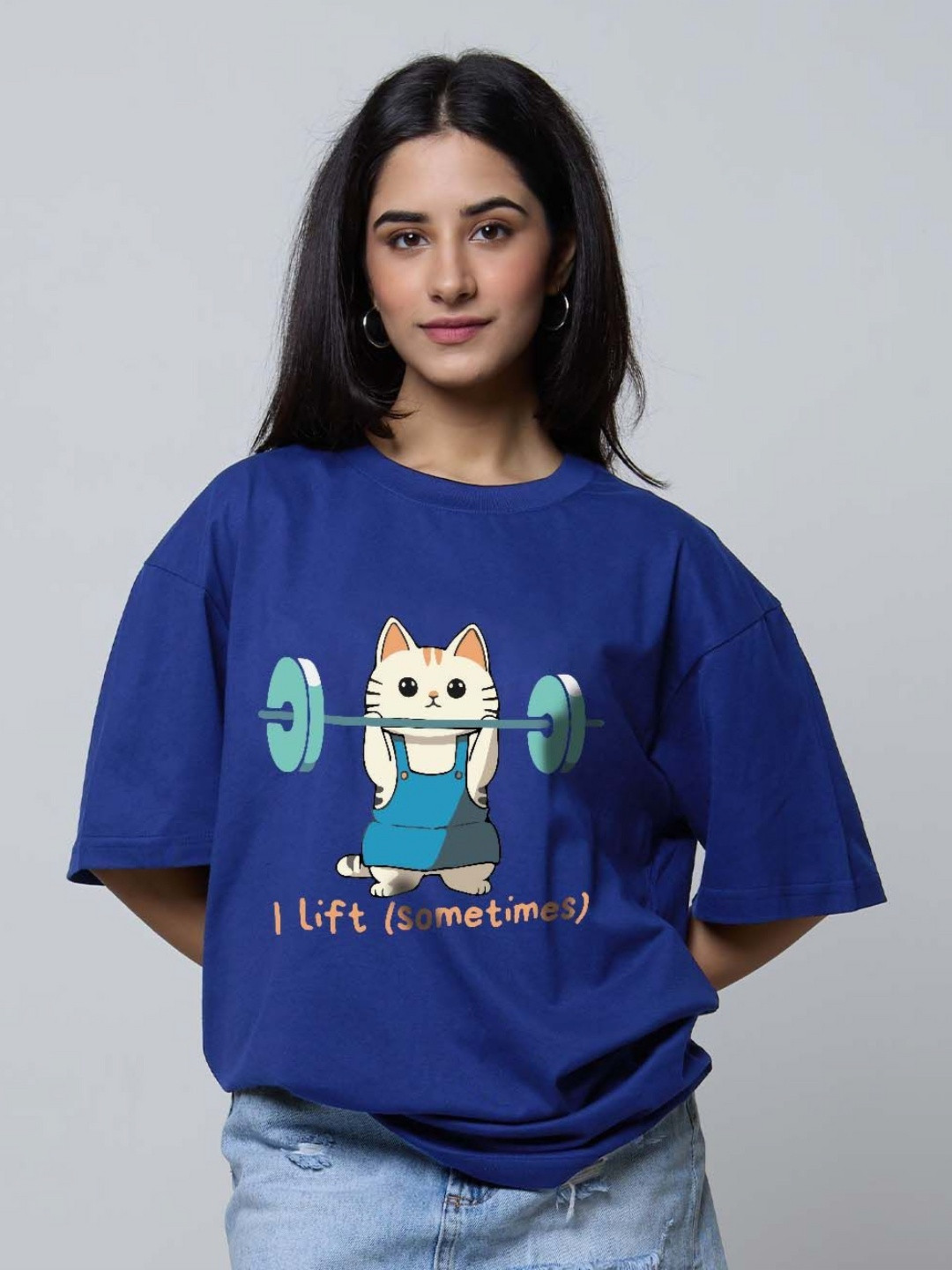 DKY Women Printed Round Neck T-shirt