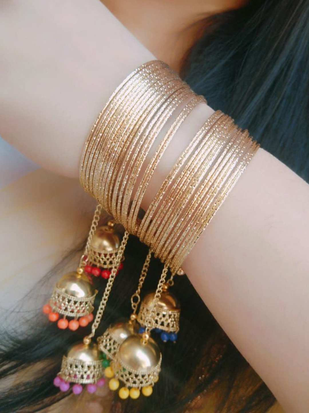 Anouk Artificial Beads Bangle With Hanging Details