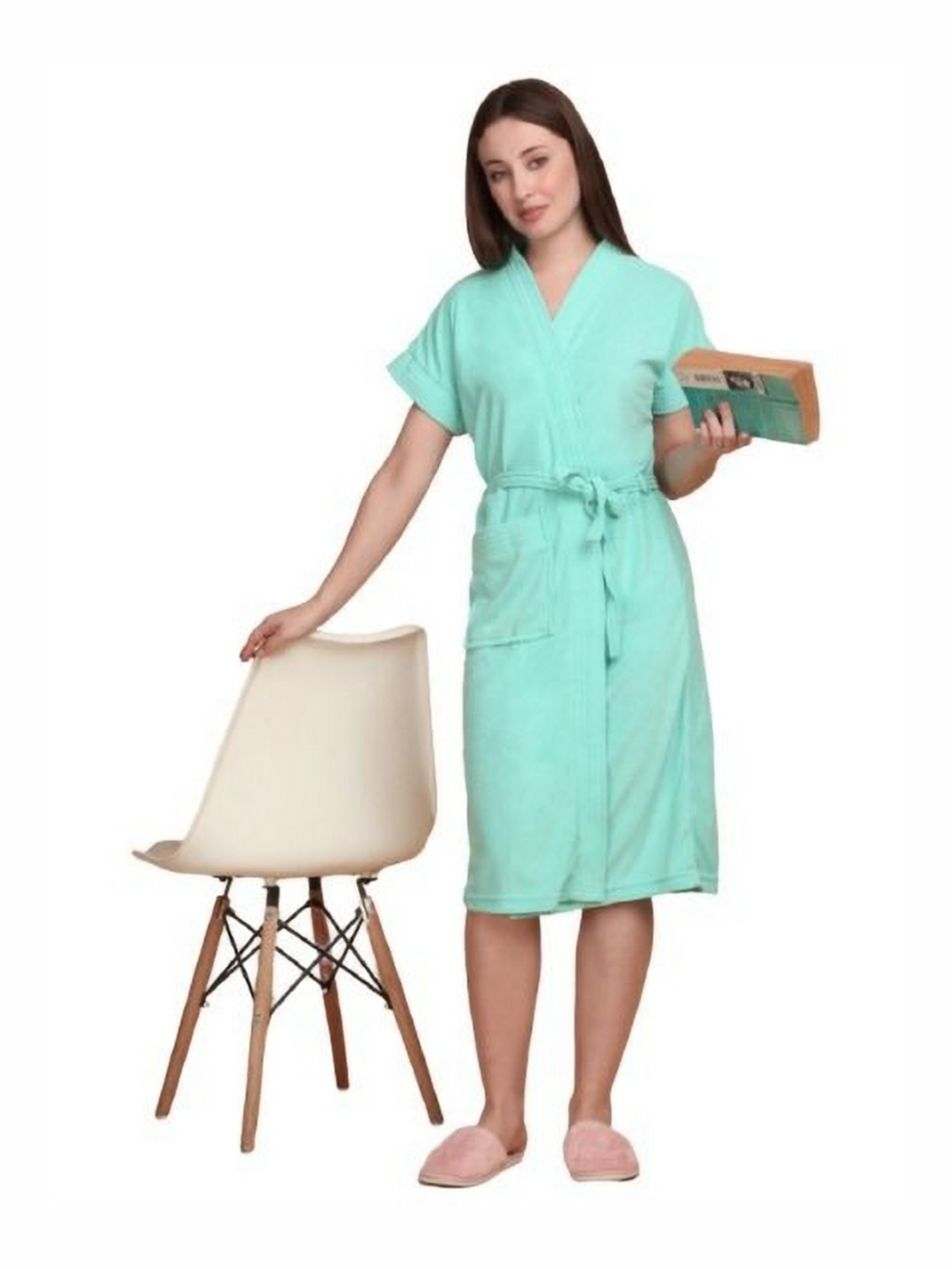 Aura Blue Shawl Collar BathRobe