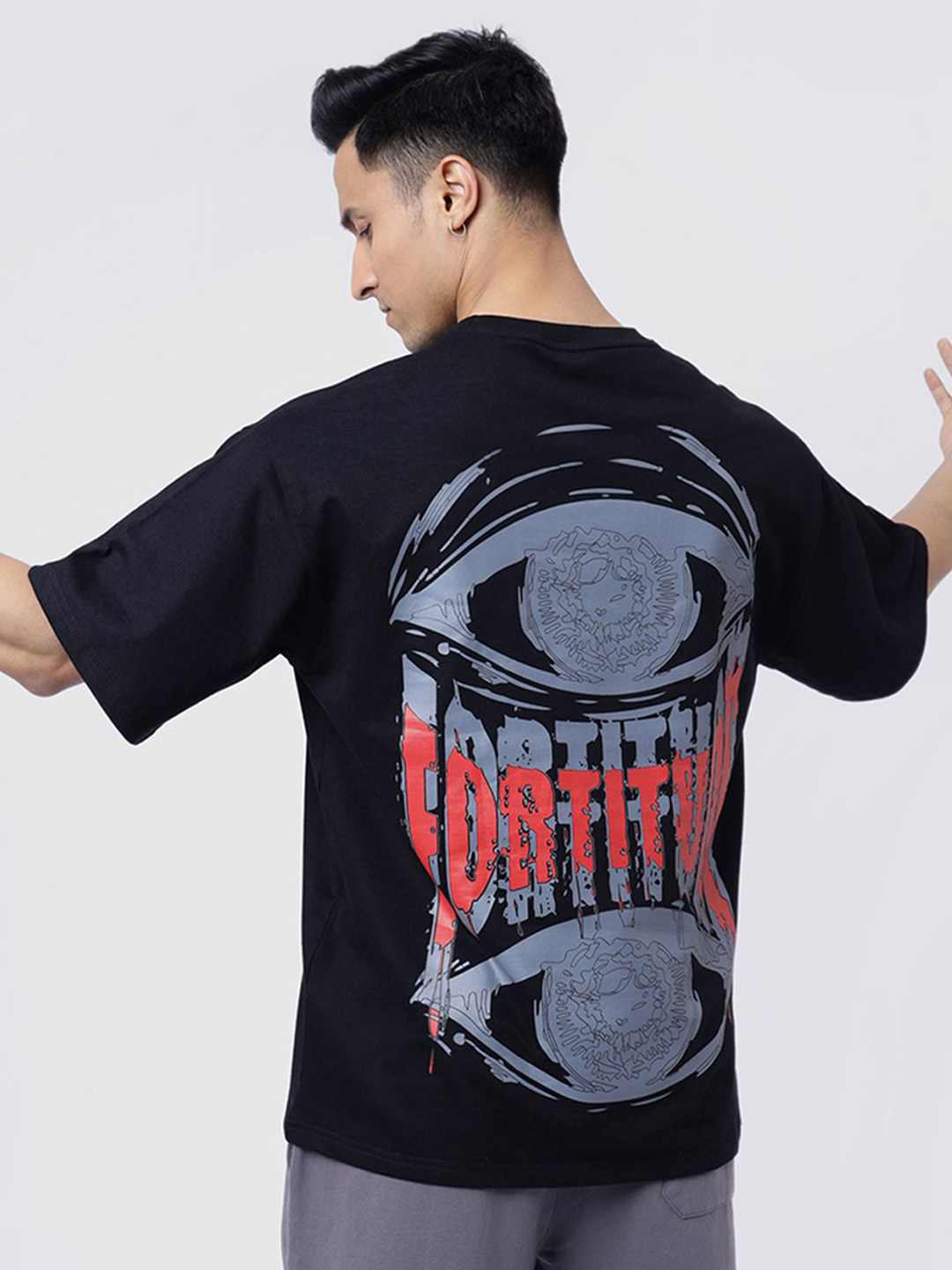 FUAARK Unisex Self Design Solid Oversized Raw Edge Regular T-shirt