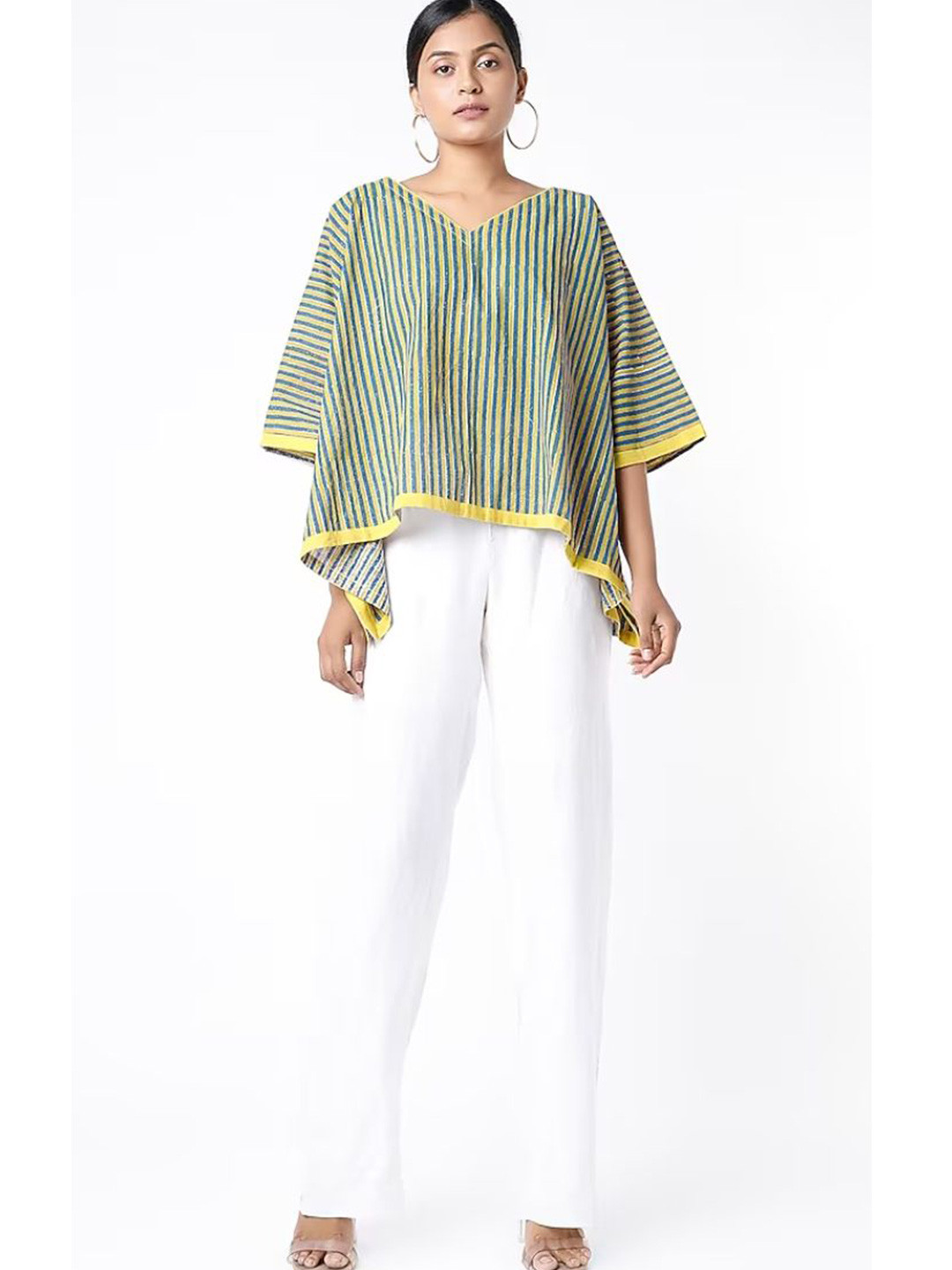 Banana Labs Women Striped Cotton Kaftan Tops
