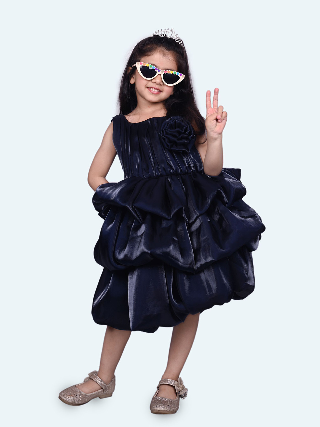 Modish Girls Applique Fit & Flare Dress