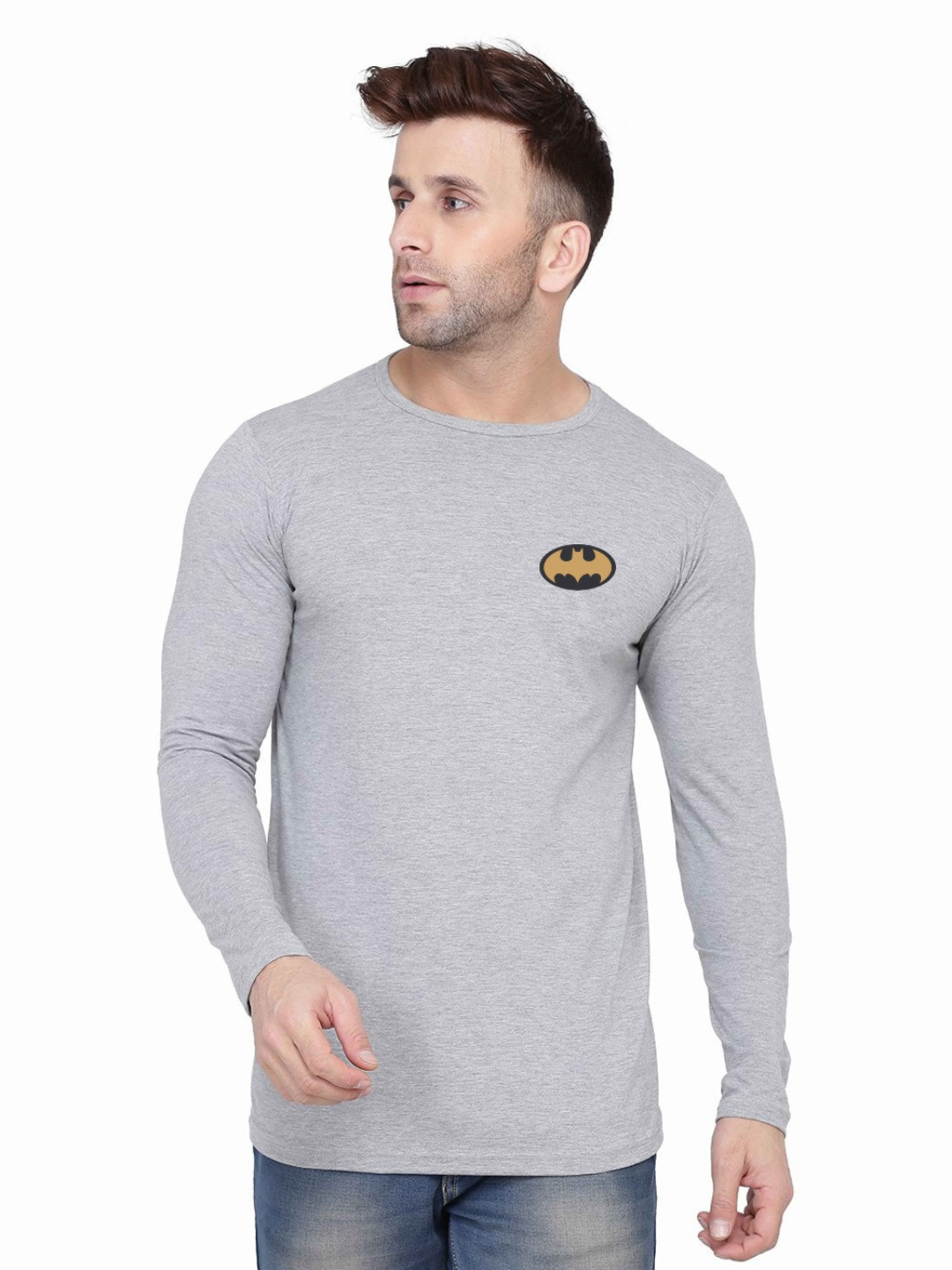 Blisstone Men Batman Logo Print Slim Fit T-shirt