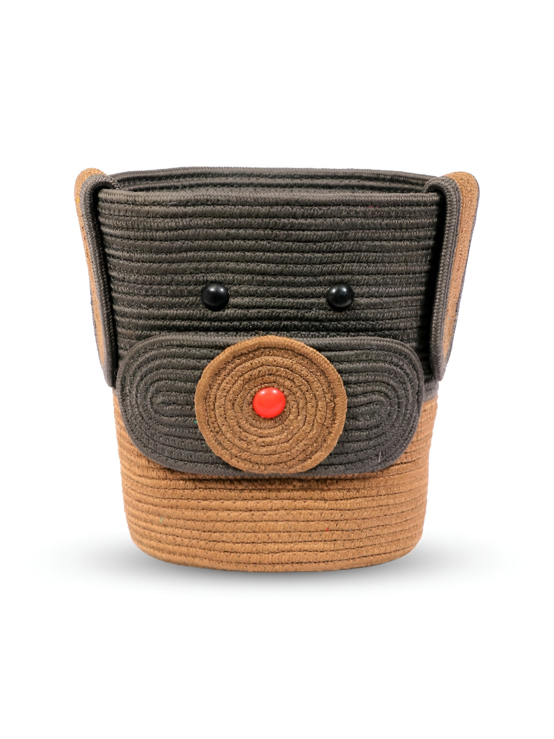 Ariya Kids Storage Basket Brown & Grey Cotton Blend Multipurpose Toy Organizer