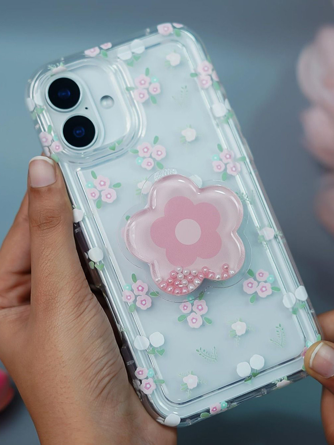 PEEPERLY Floral Printed iPhone 13 Cute Korean Floral Gripper Back Case