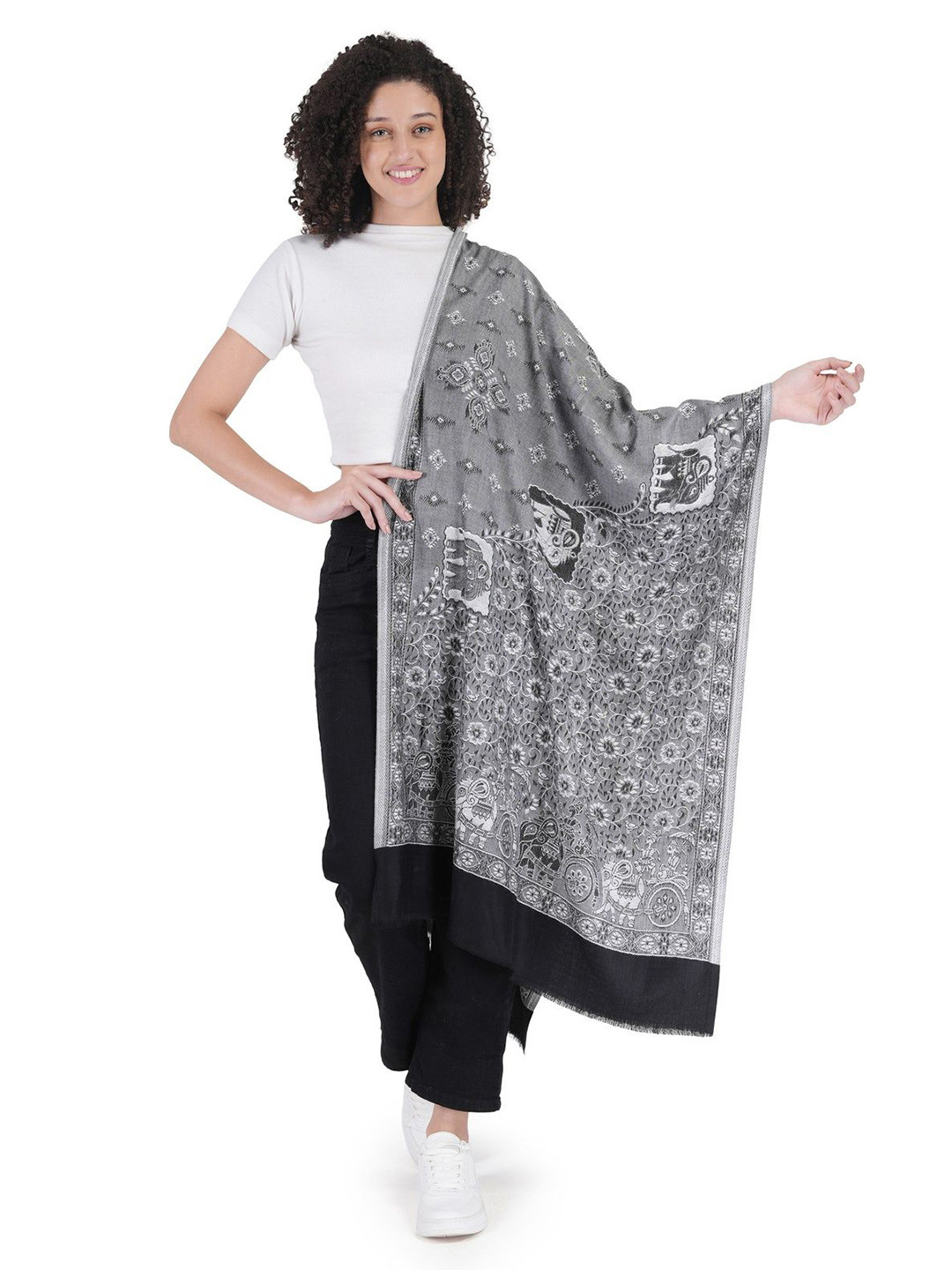 Manra Women Woven Design Stole