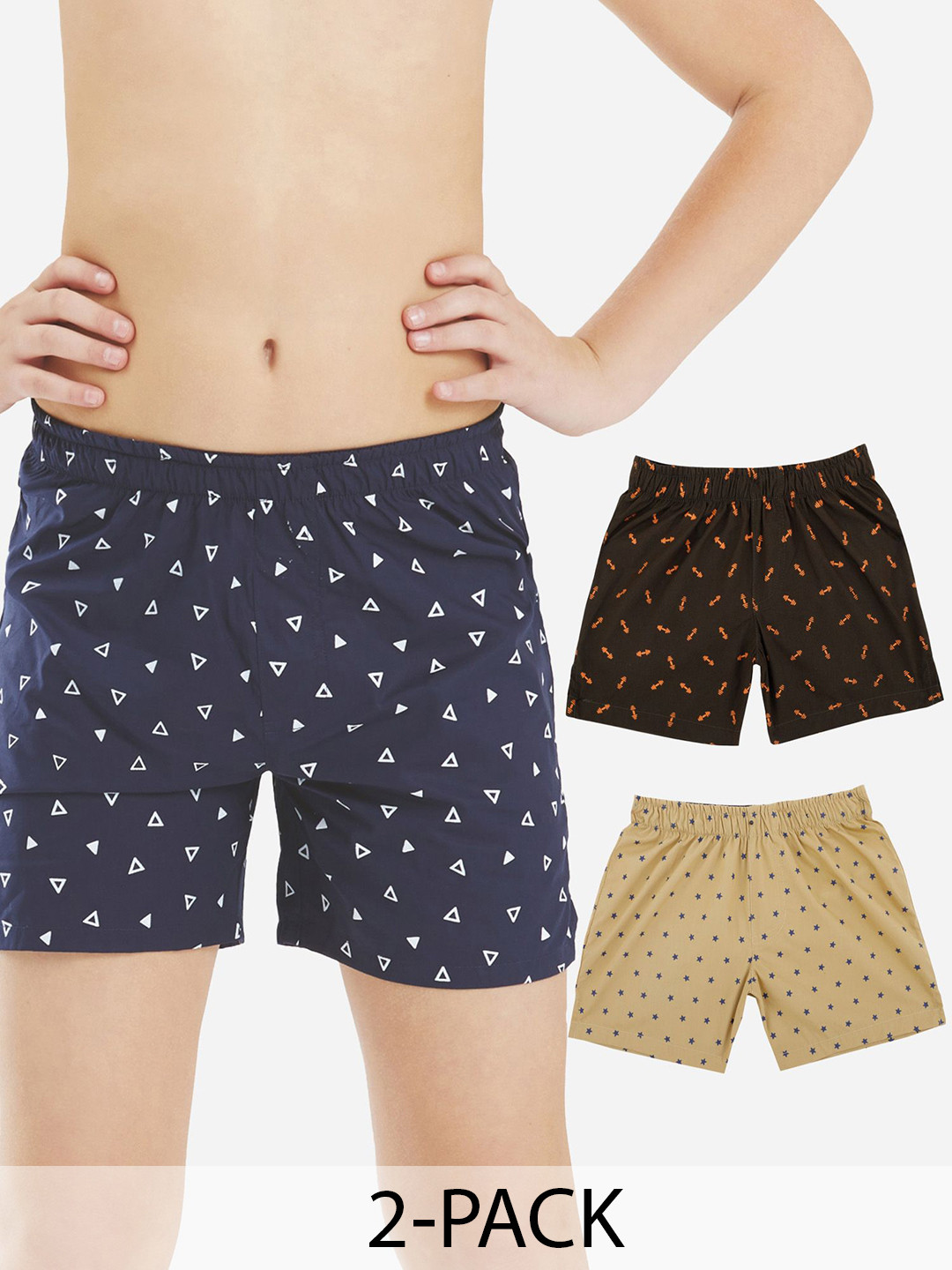 Bodycare Kids Premium Cotton Khaki & Olive Green Boys Shorts Pack of 2