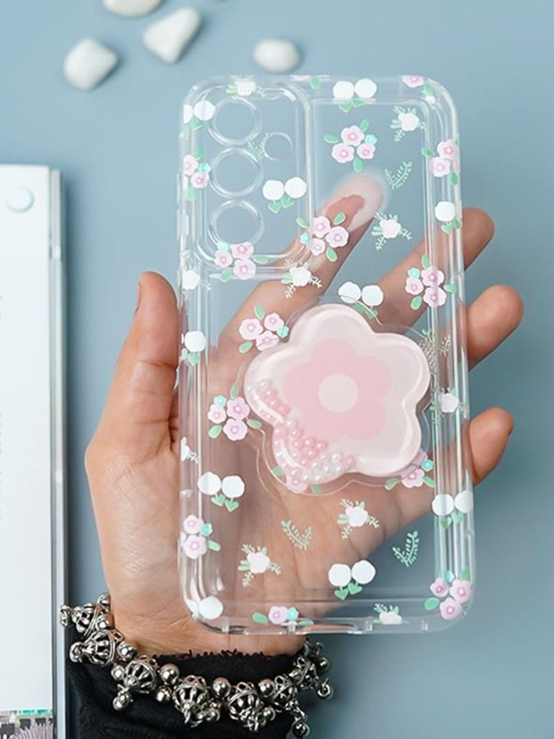 PEEPERLY Floral Printed Samsung Galaxy S23 FE Cute Korean Floral Gripper Back Case