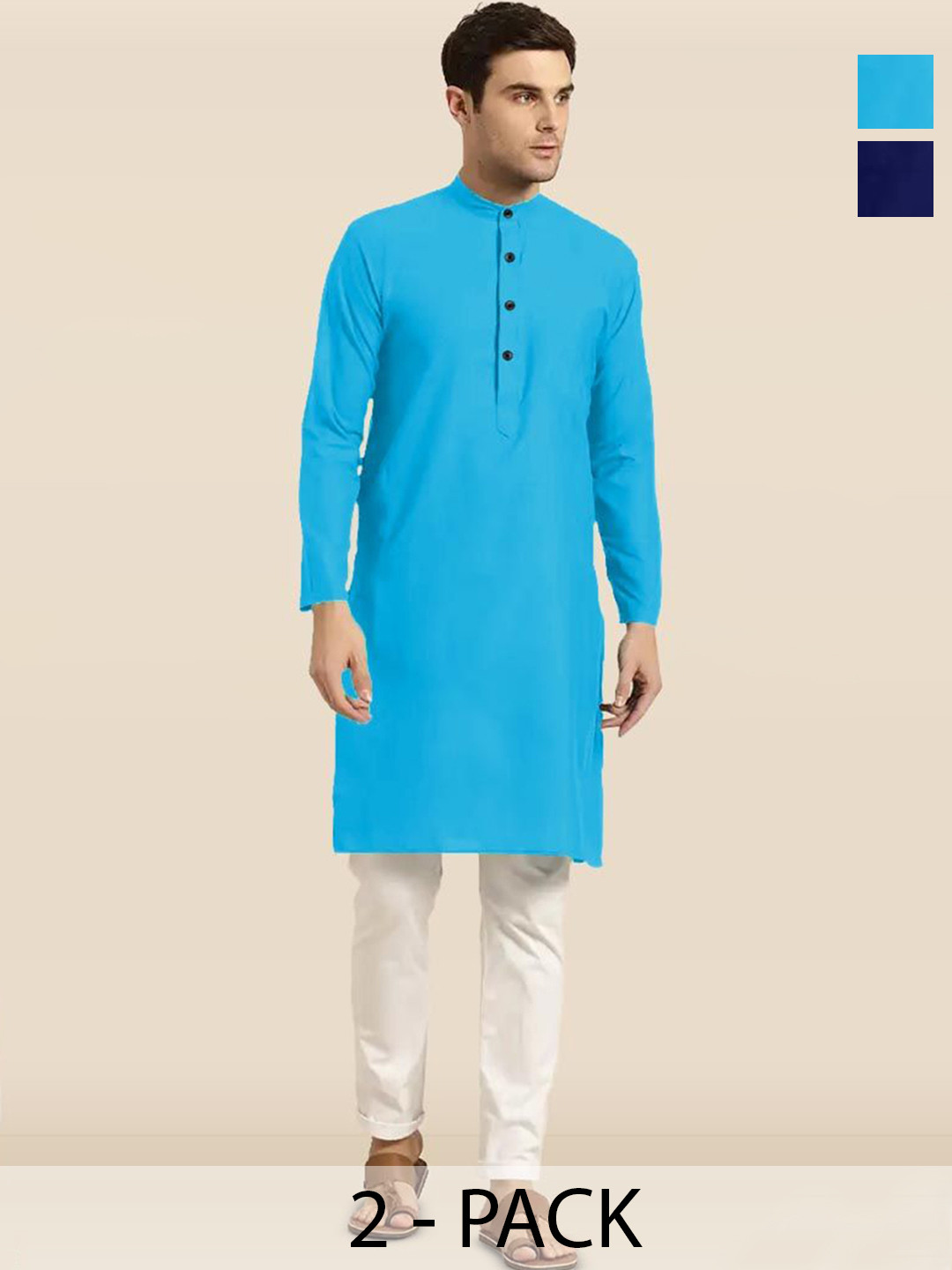 TIGER SNAKE Selection Of 2 Thread Work Mandarin Collar Straight Kurta