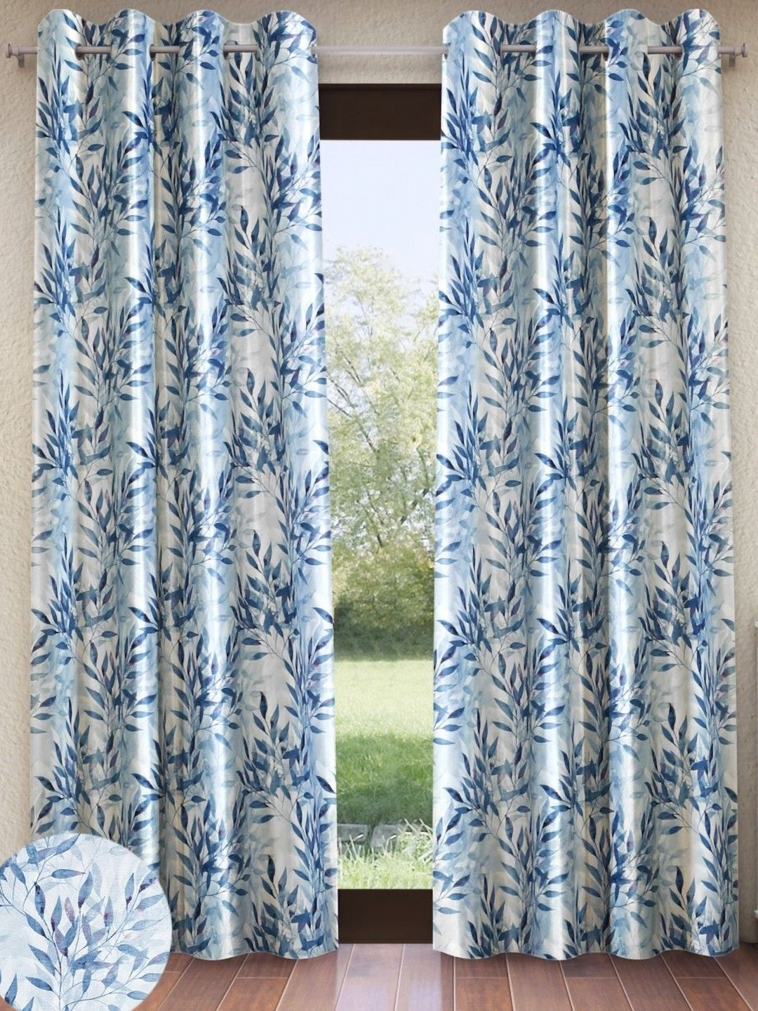 Home Sizzler Blue 2 Pieces Floral Window Core