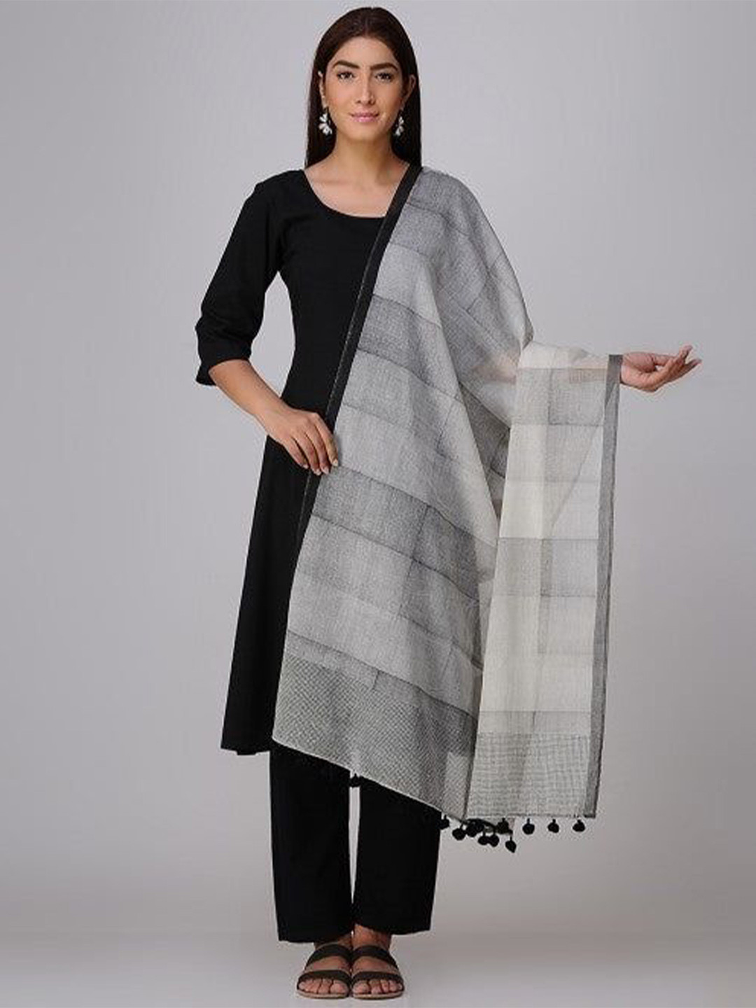Banana Labs Haze Geometric Printed Cotton Dupatta