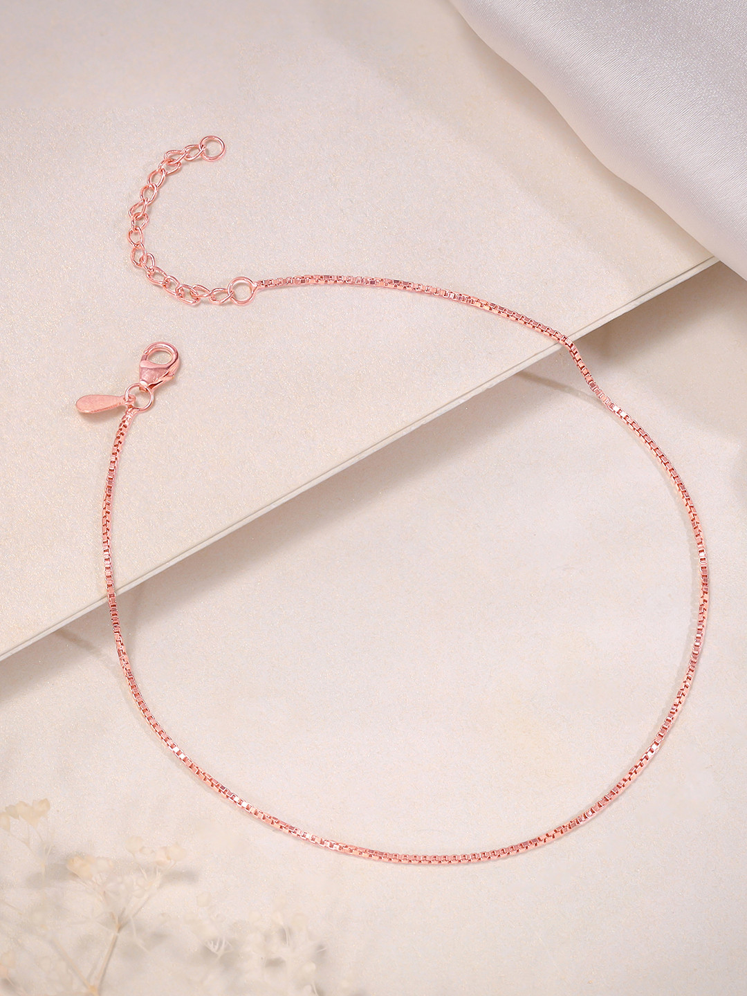 GIVA Rose Gold-Plated Anklet