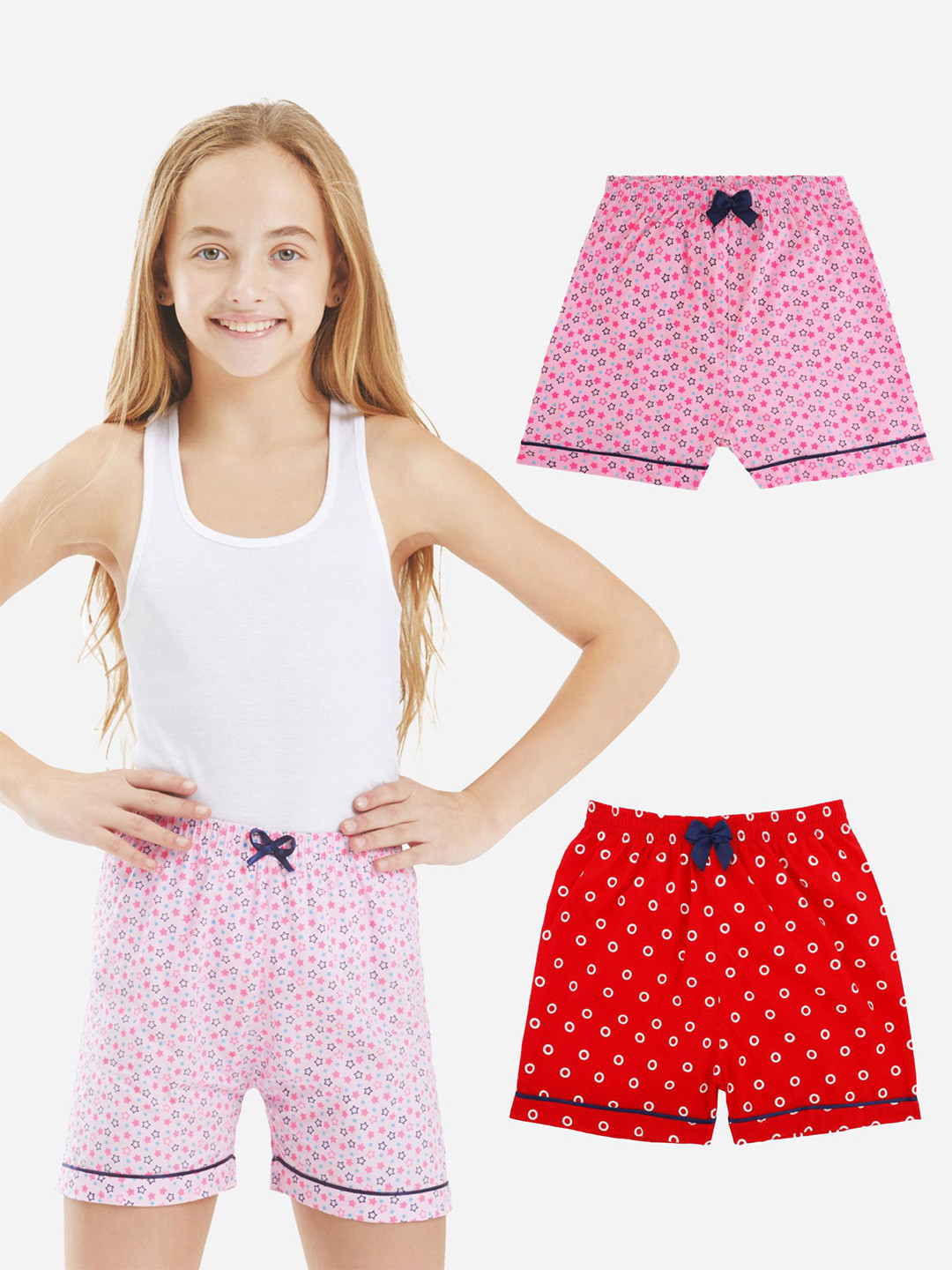 Bodycare Kids Boys Cotton Pink & Red Pack of 2 Suitable for All Day Wear