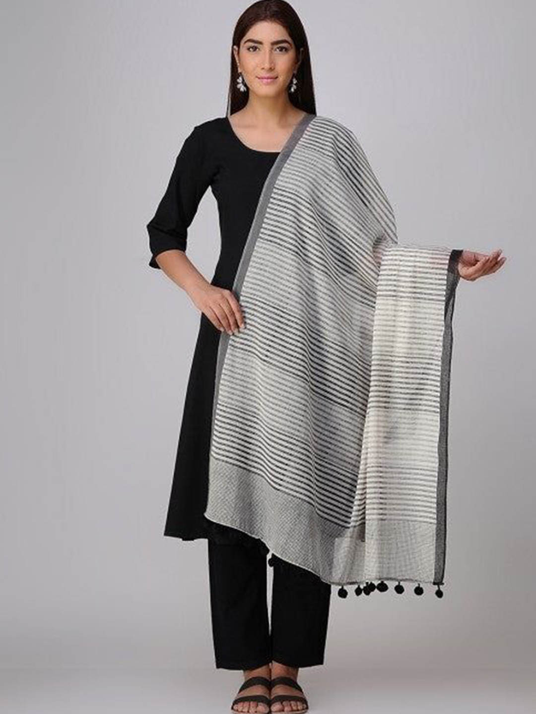 Banana Labs Eoss Macro Striped Cotton Dupatta
