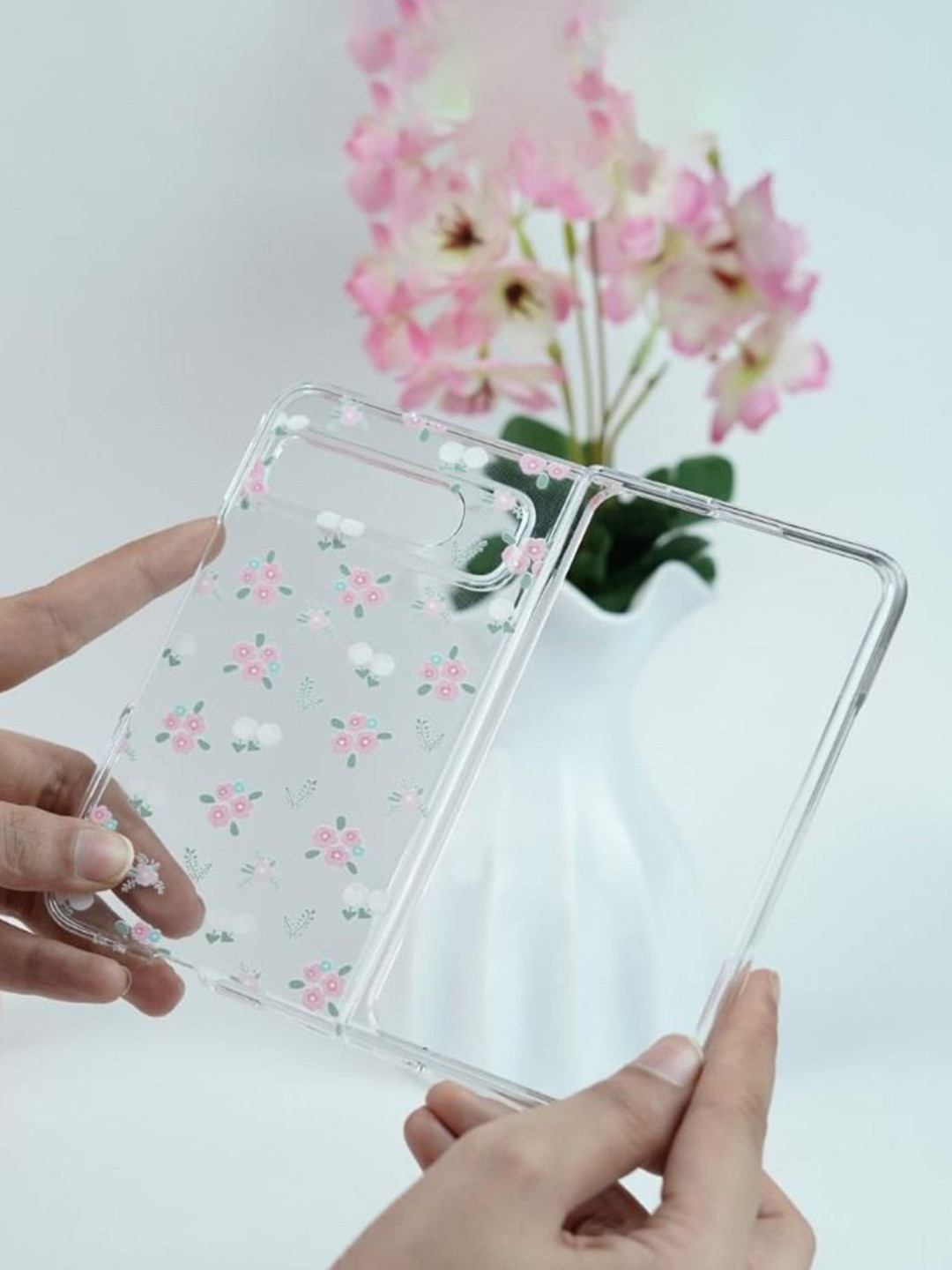 PEEPERLY Floral Printed Google Pixel Fold Cute Korean Floral Gripper Back Case