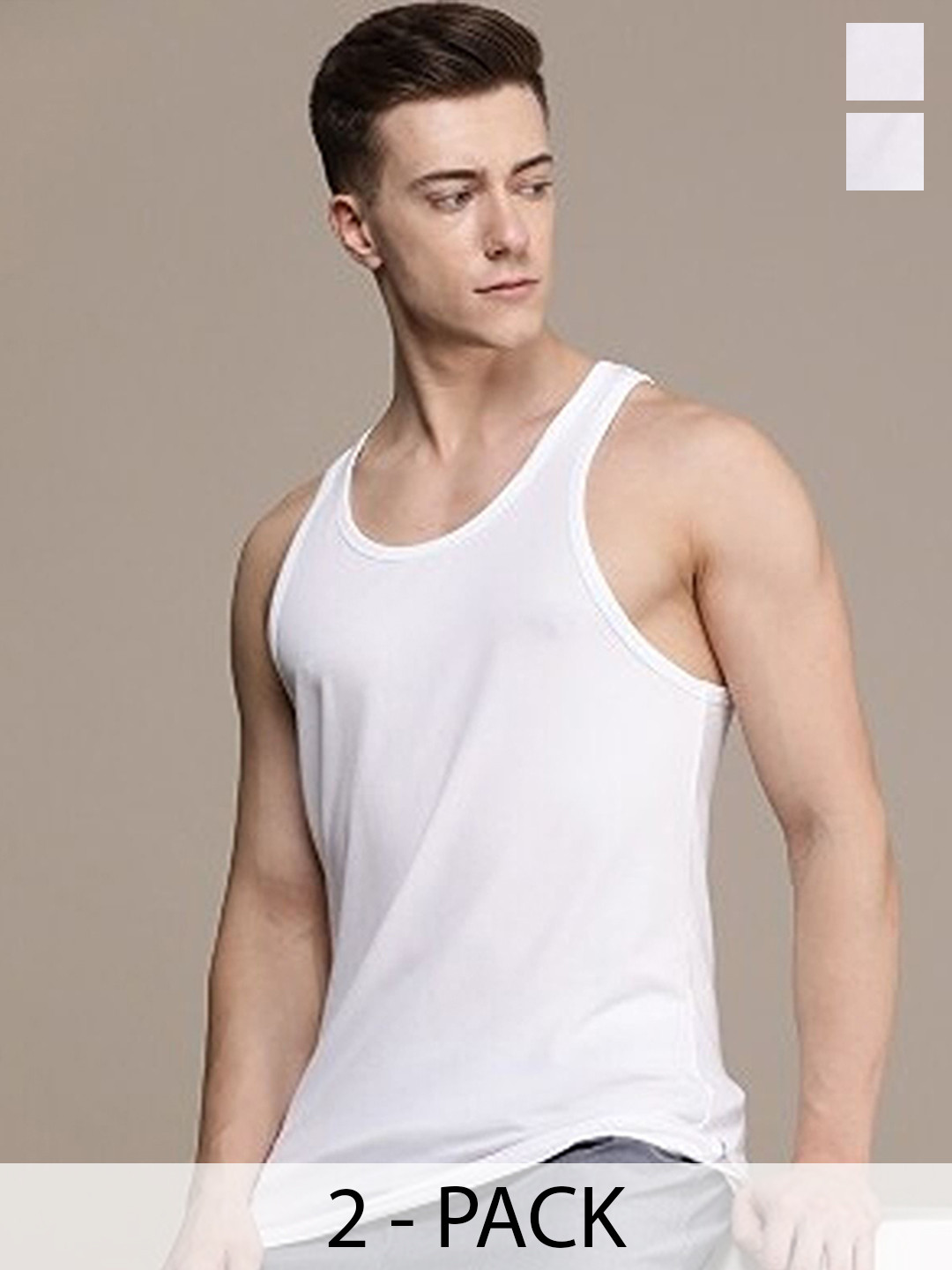CAVENDERS Pack Of 2 Scoop Neck Long Lasting Basic Vests - c52=SWIFT---2---85