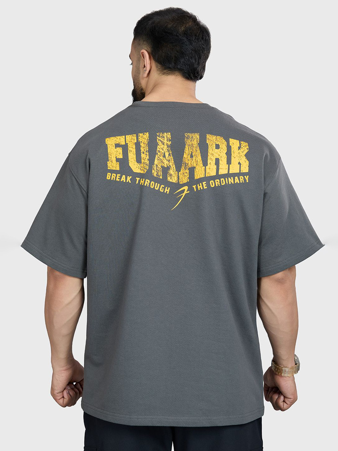 FUAARK Unisex Mens casual & Sportswear 3/4 Sleeves Cotton Oversized Fit Printed T-Shirt