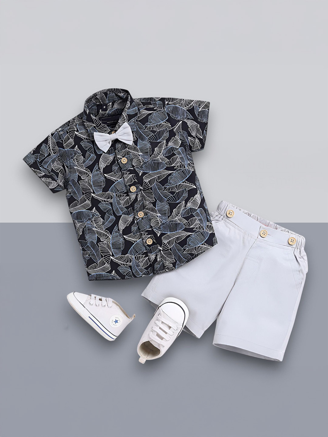 Woxaa Kids Printed Short Sleeves Shirt With Shorts