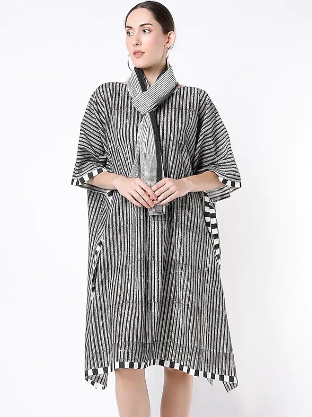 Banana Labs Striped Kimono Sleeve Shirt Dress