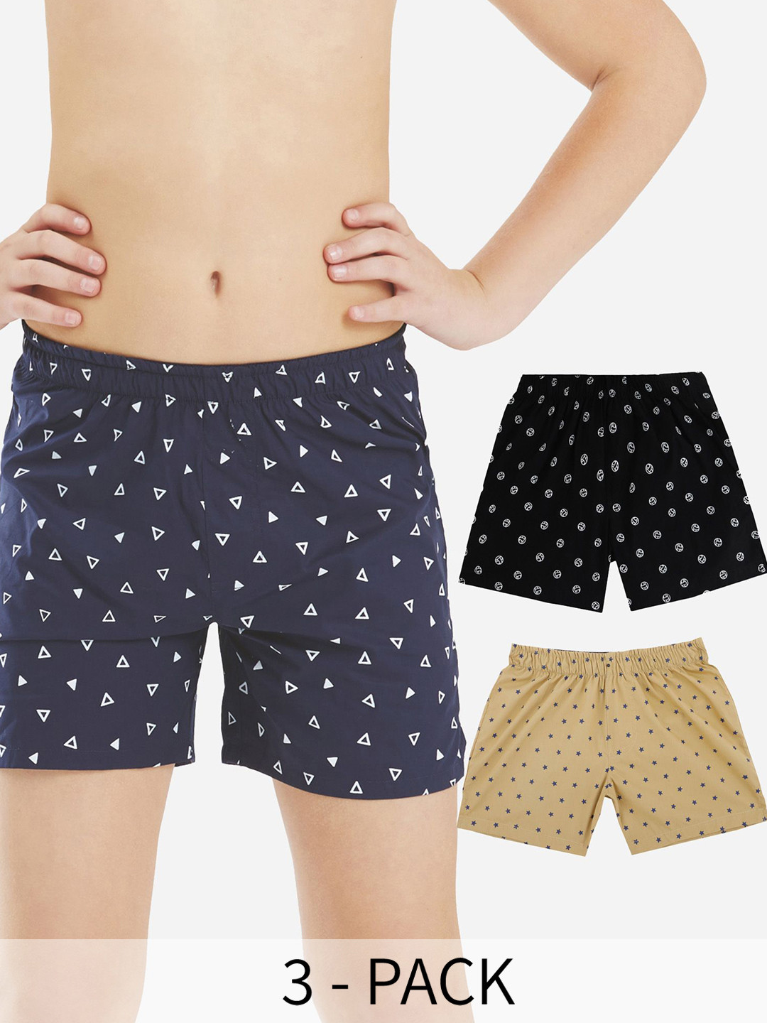 Bodycare Kids Boys Shorts Cotton Black & Khaki Shorts Pack of 2 Ultrasoft Fabric