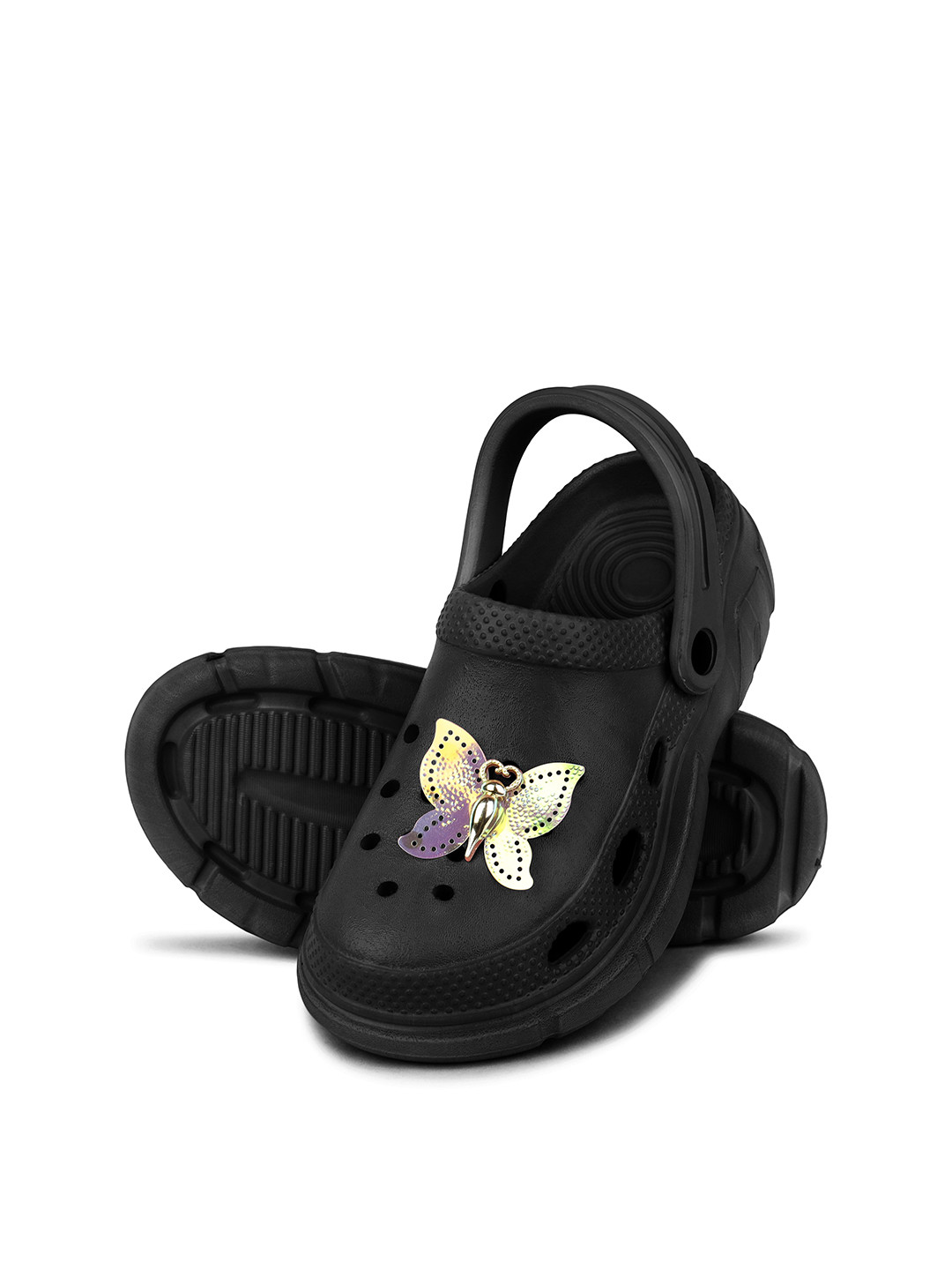 PENNEN Women Lightweight Butterfly Charm Clogs