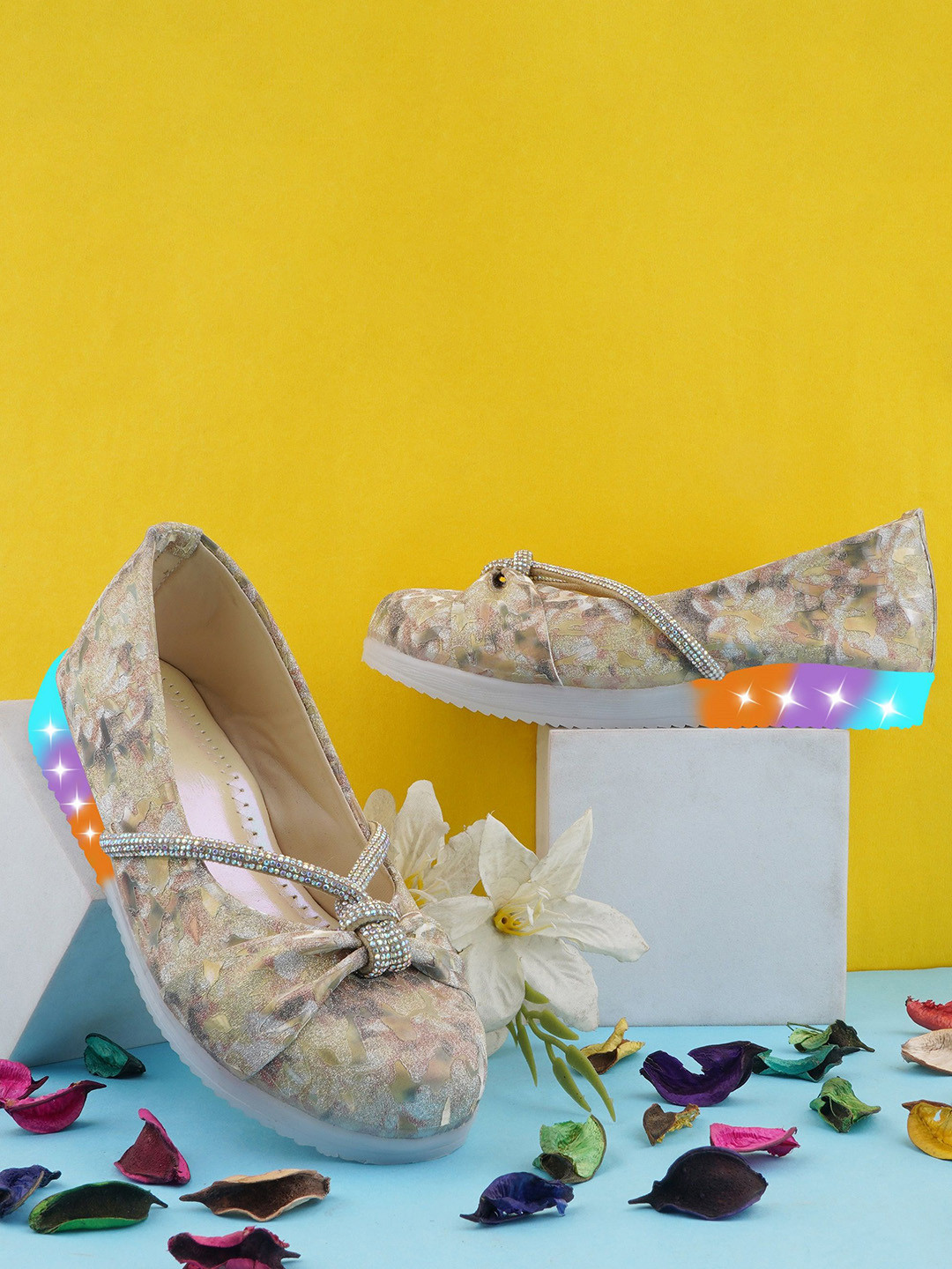 BAESD Girls Led Light With Special Tie Knot Mary Jane