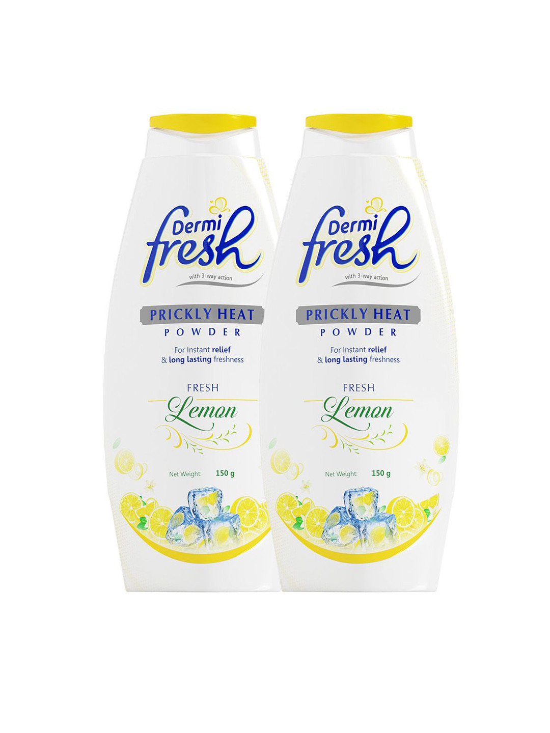 DERMIFRESH Set Of 2 Fresh Lemon Prickly Heat Powder- 150 g Each