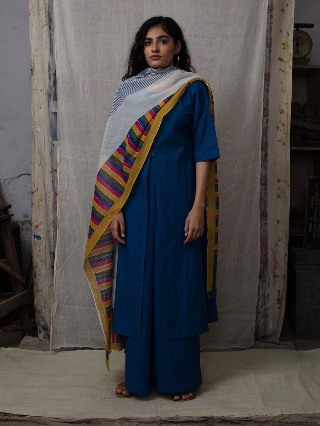 Banana Labs Fondant Striped Cotton Dupatta