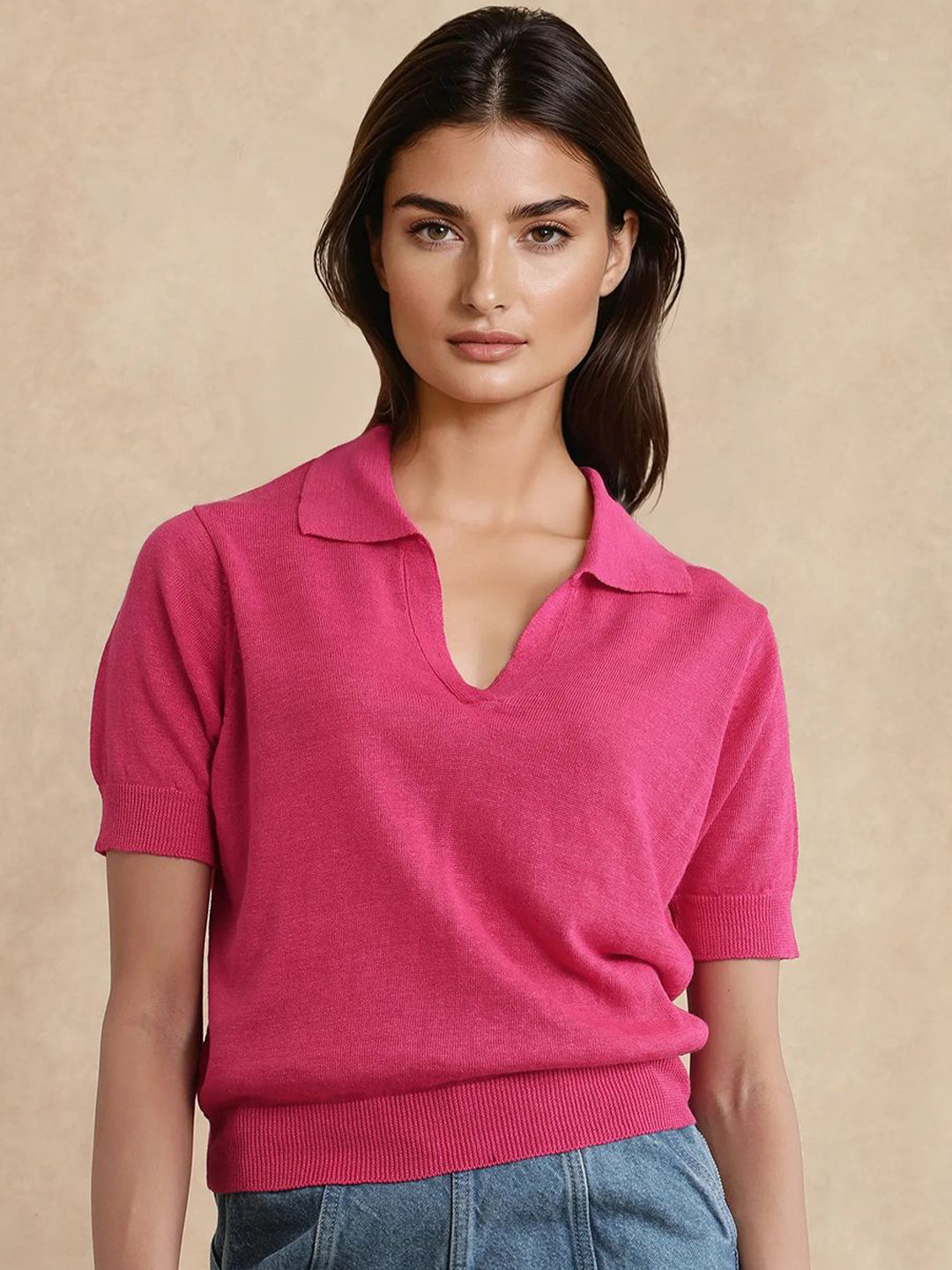 RAREISM Women Basel Flouroscent Pink T-shirt