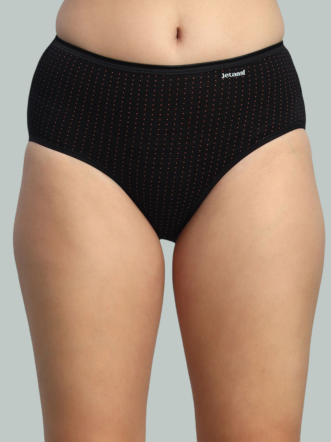 Jetaasi Printed Mid-Rise Seamless Hipster Briefs JESSE-BL-M
