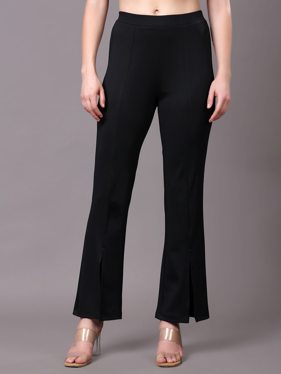 MEEAMI FASHION Women Original Bootcut Slim Fit Easy Wash Trousers